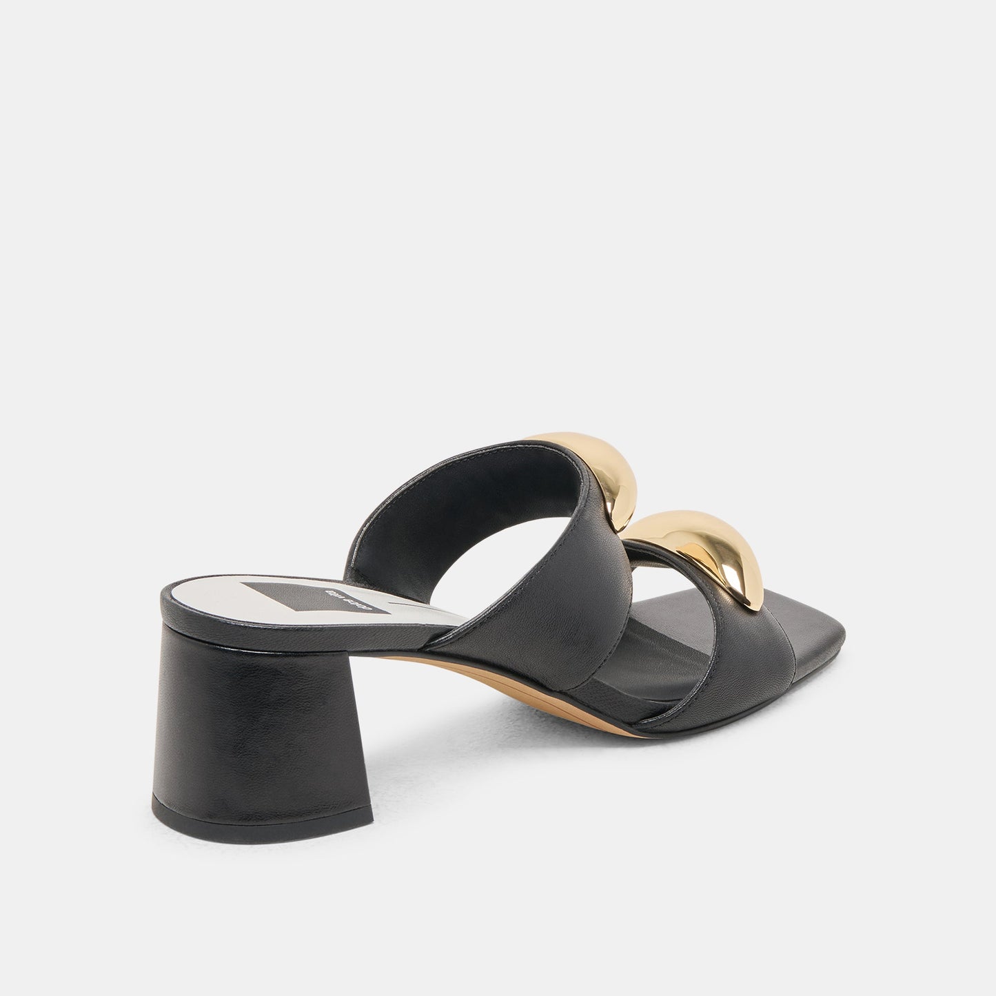 Barnet Black Leather Heels