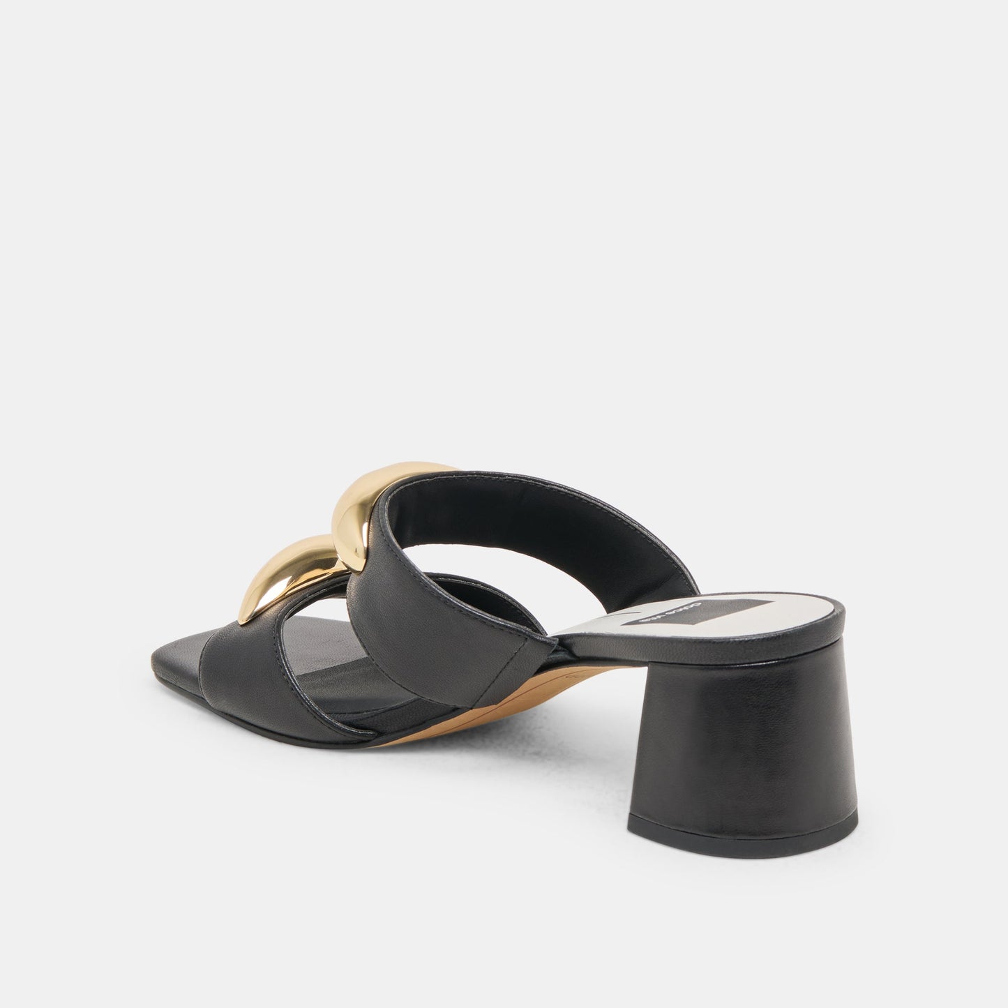 Barnet Black Leather Heels