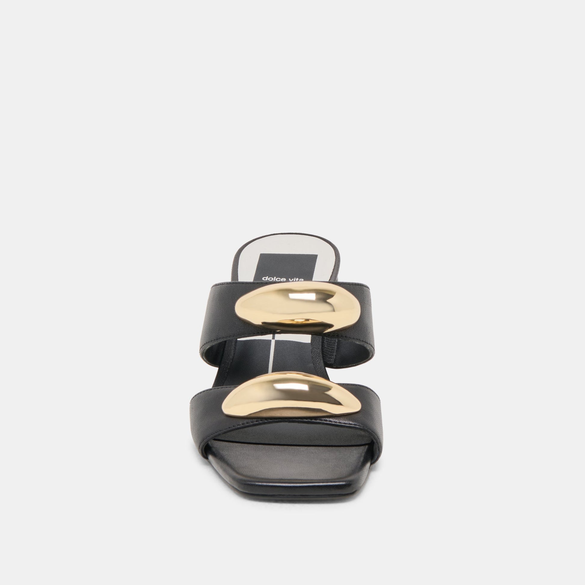 Barnet Black Leather Heels