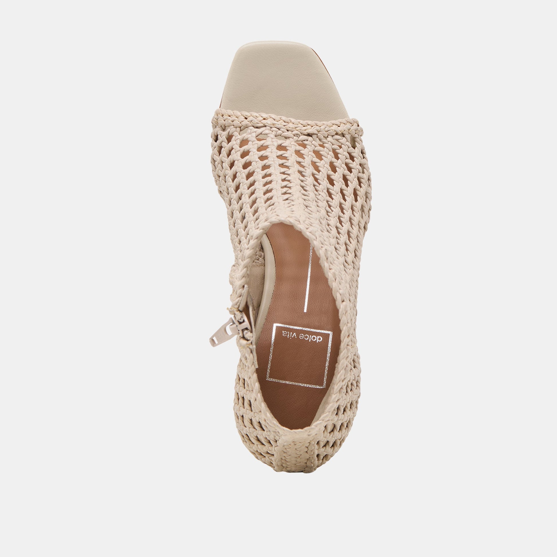 Quin Bone Woven Leather Heels