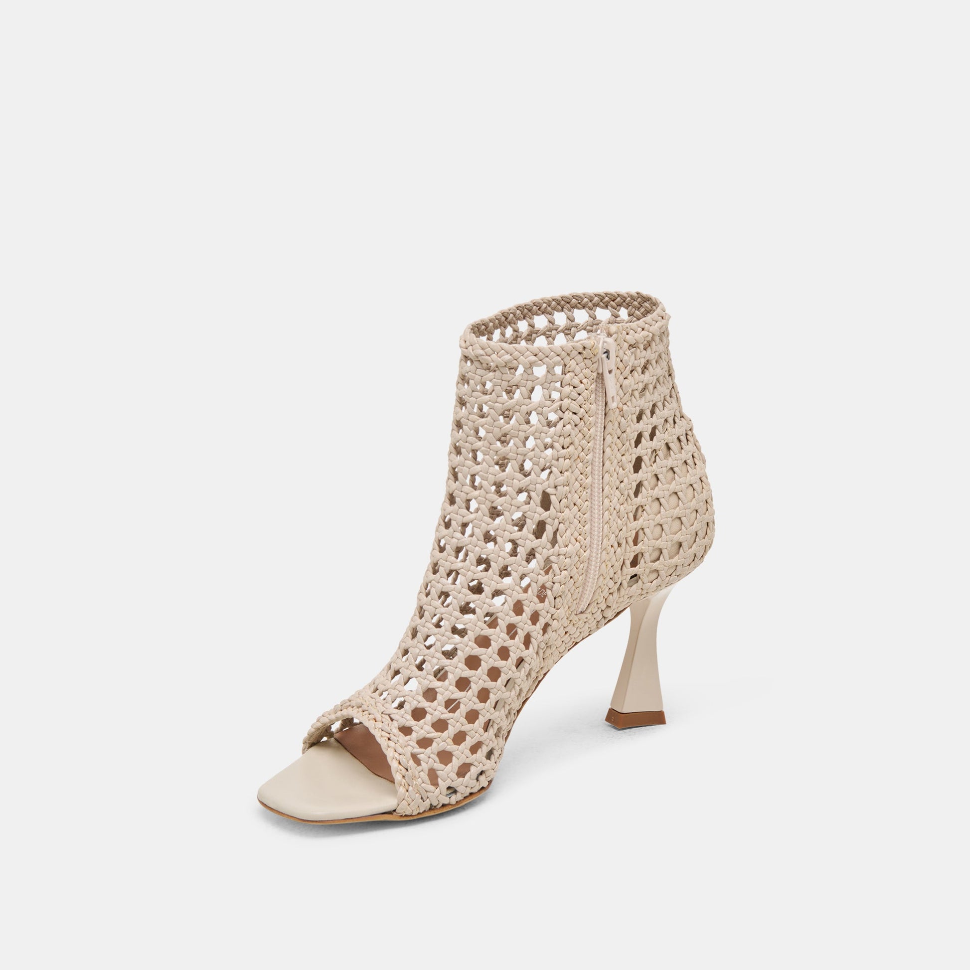 Quin Bone Woven Leather Heels