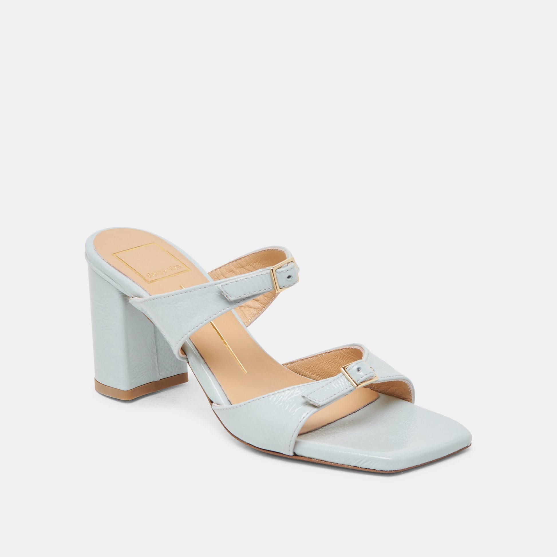 SHANE HEELS ICE BLUE CRINKLE PATENT
 – Dolce Vita