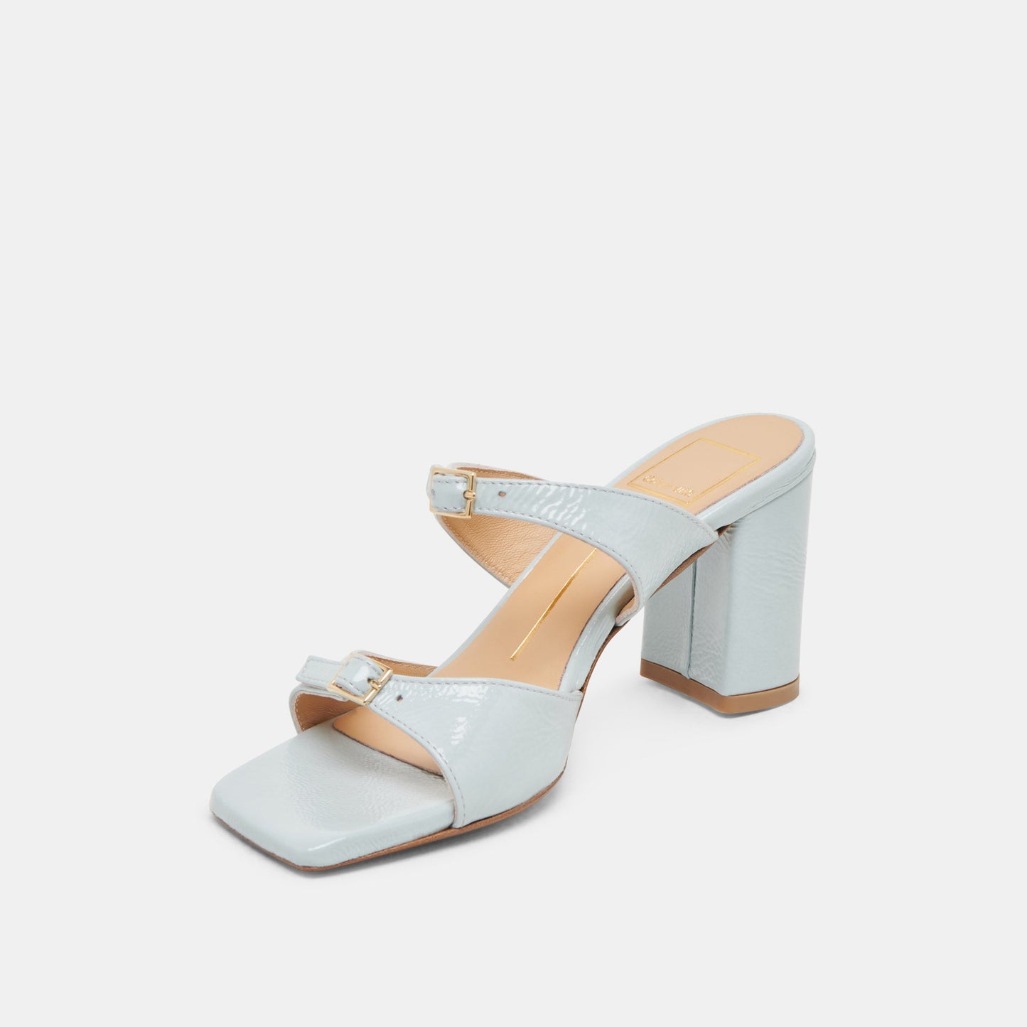 SHANE HEELS ICE BLUE CRINKLE PATENT
 – Dolce Vita
