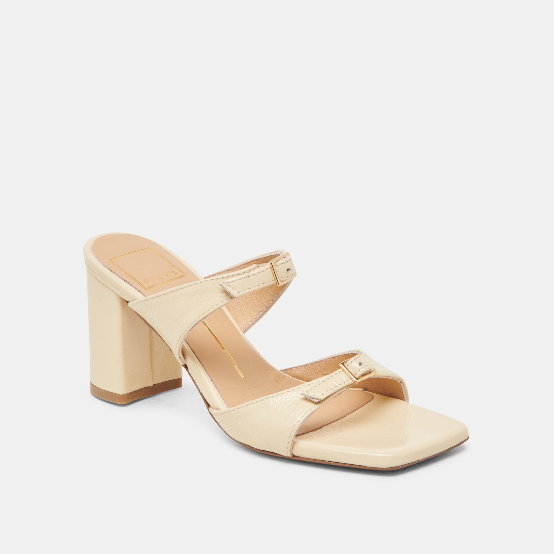 SHANE HEELS LIGHT YELLOW CRINKLE PATENT
 – Dolce Vita