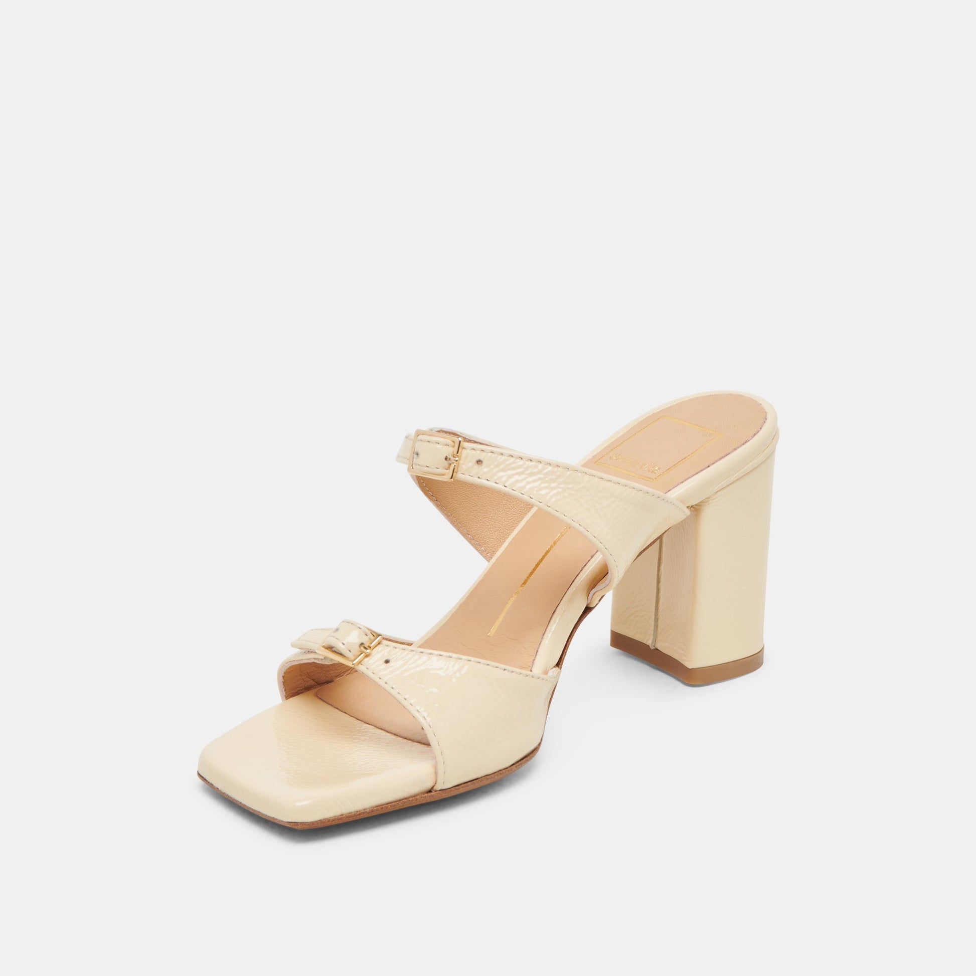 SHANE HEELS LIGHT YELLOW CRINKLE PATENT
 – Dolce Vita