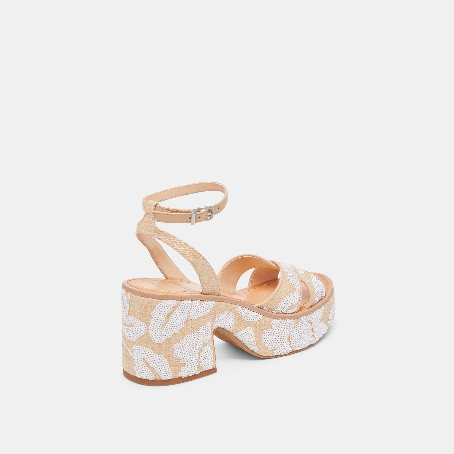ENIKO HEELS NATURAL MULTI FLORAL SEQUIN
 – Dolce Vita