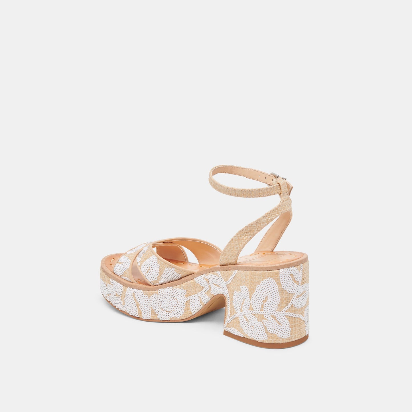 ENIKO HEELS NATURAL MULTI FLORAL SEQUIN
 – Dolce Vita