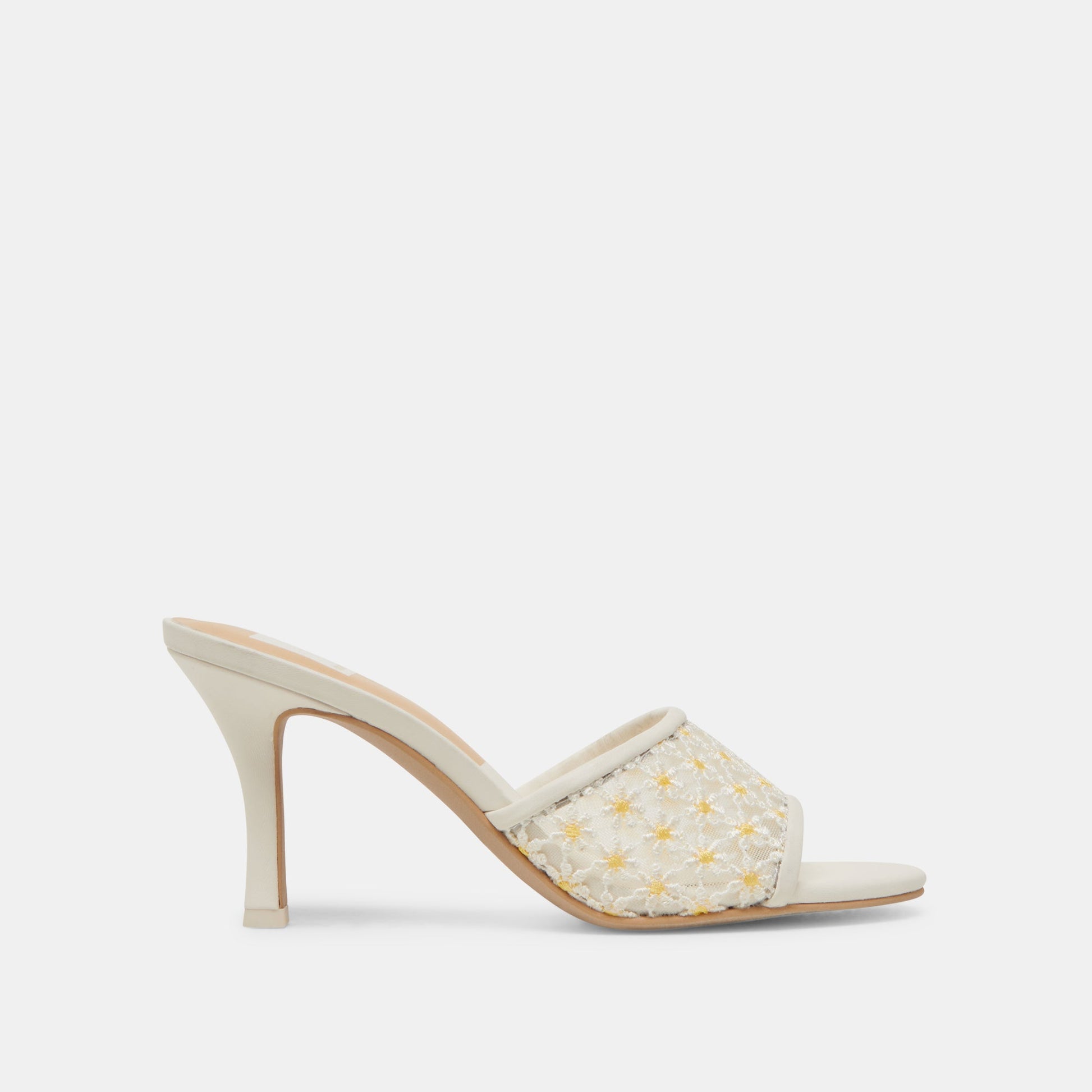 LAVENA FLORAL HEELS WHITE YELLOW FLORAL MESH
 – Dolce Vita