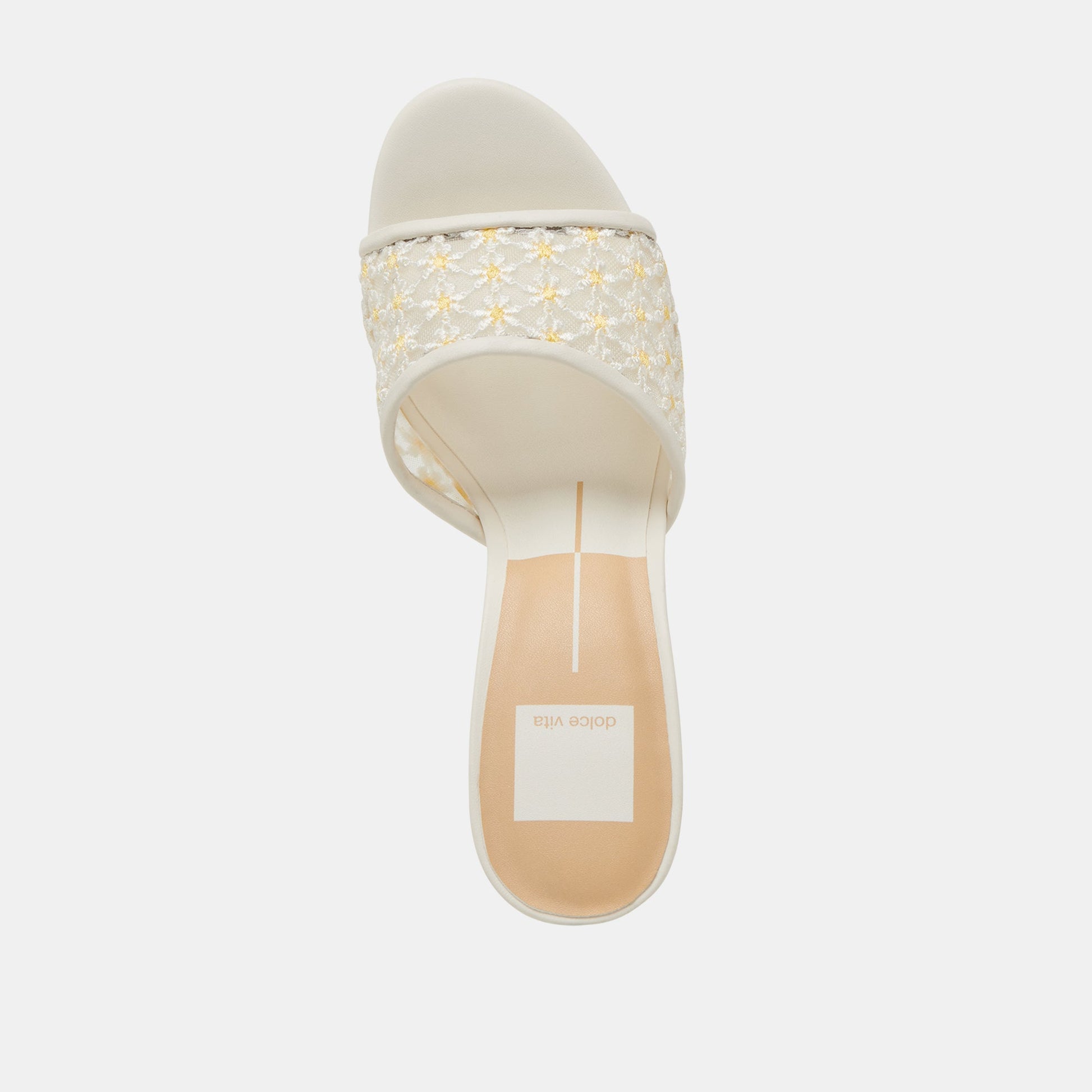 LAVENA FLORAL HEELS WHITE YELLOW FLORAL MESH
 – Dolce Vita