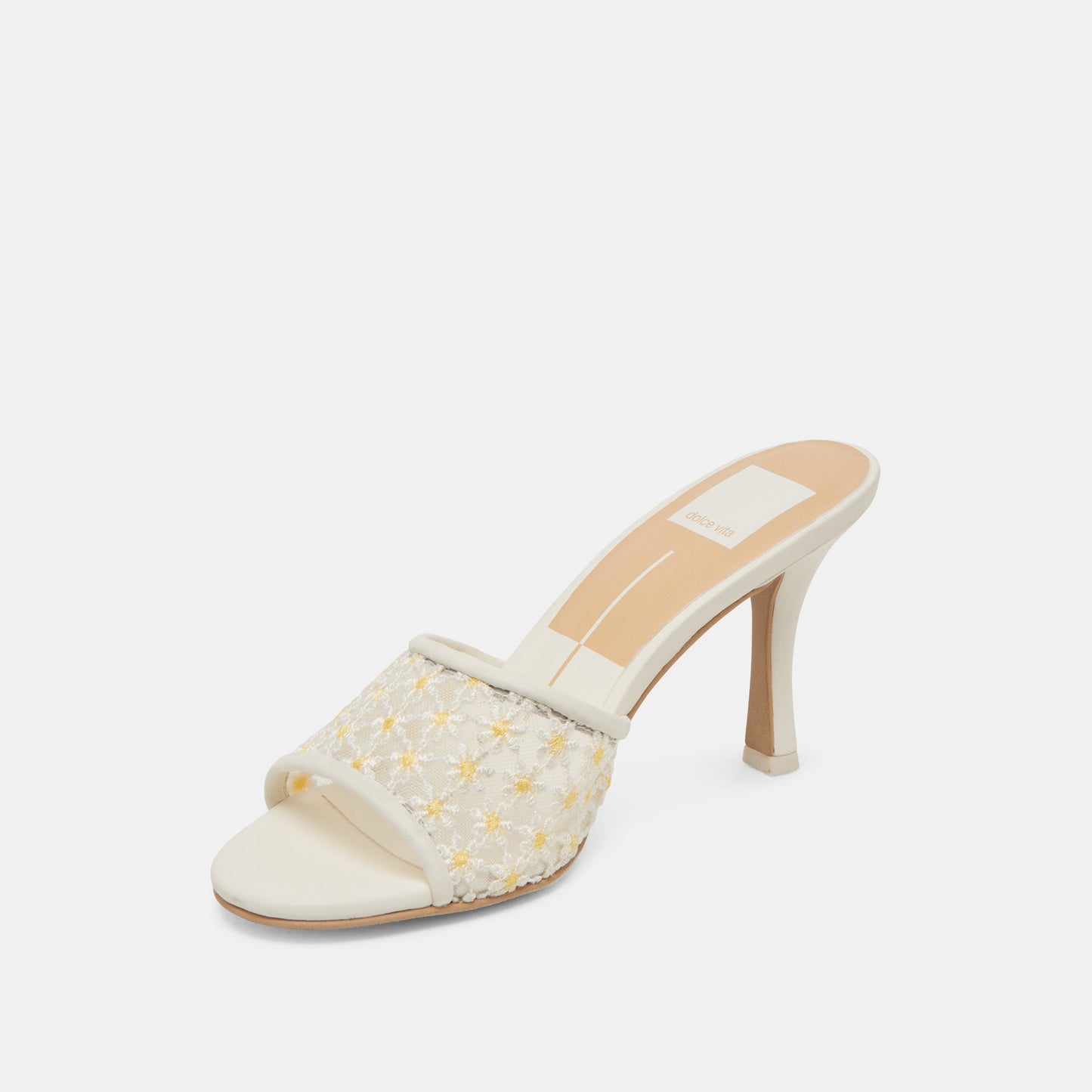LAVENA FLORAL HEELS WHITE YELLOW FLORAL MESH
 – Dolce Vita