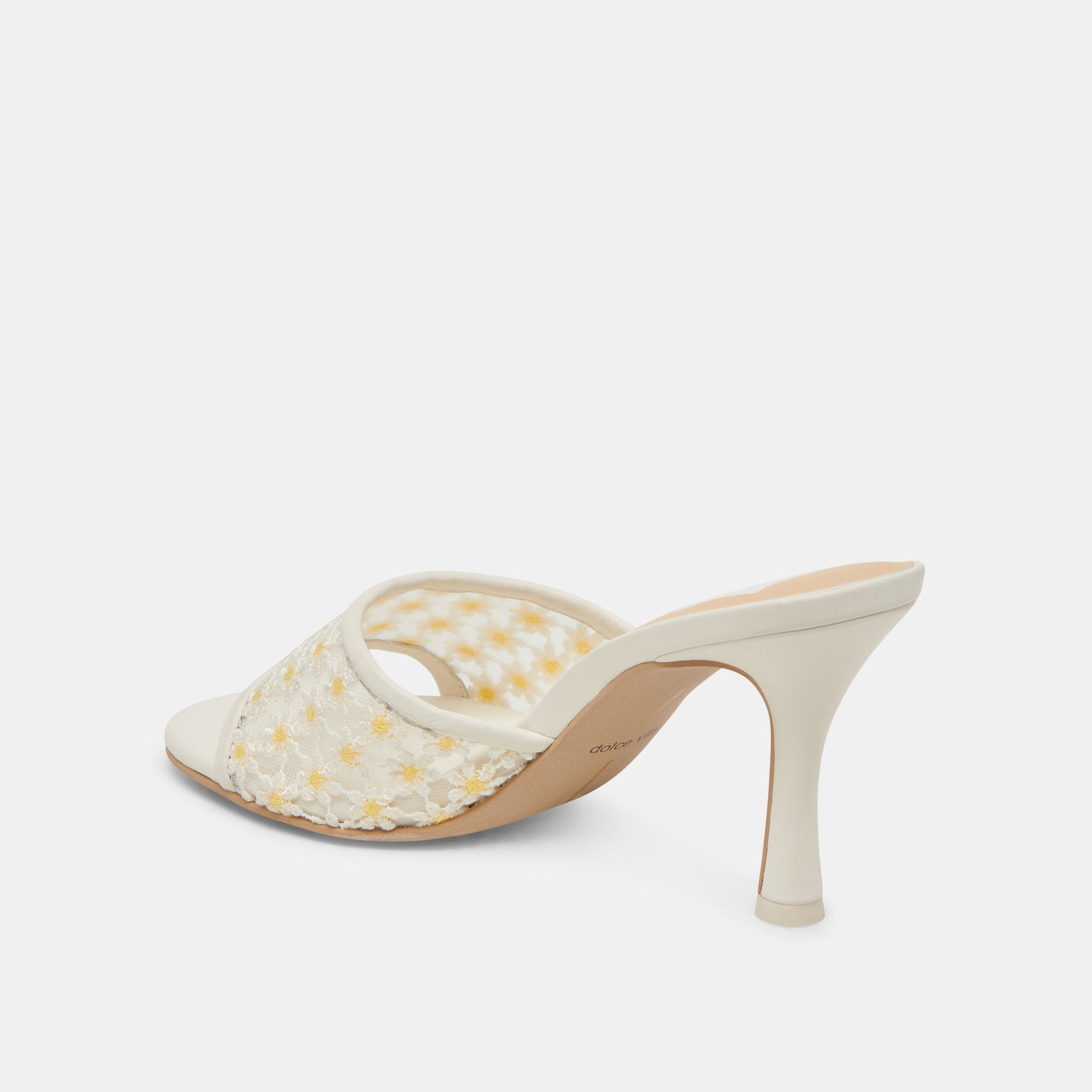 LAVENA FLORAL HEELS WHITE YELLOW FLORAL MESH
 – Dolce Vita
