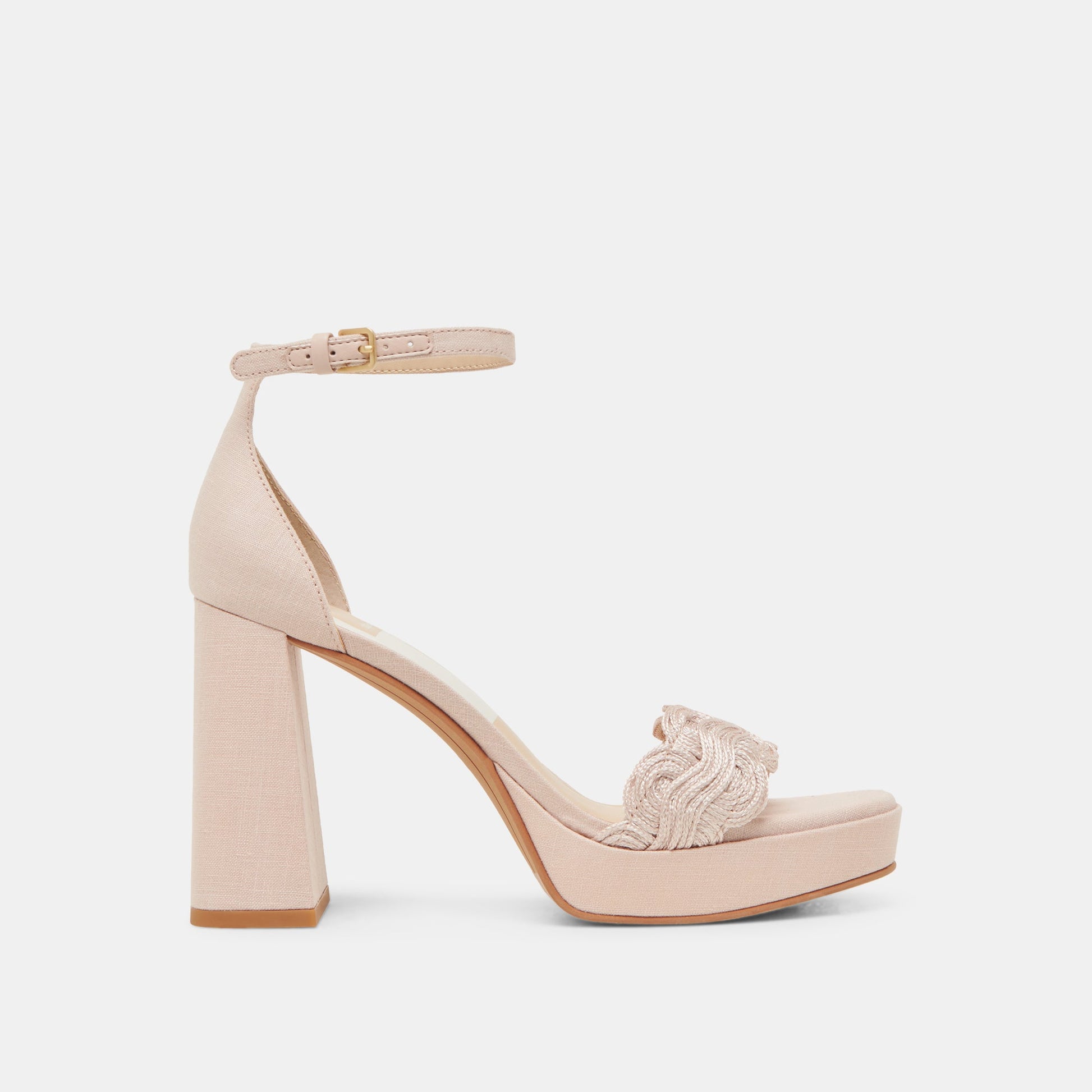 PELTIN HEELS LIGHT PINK WOVEN RAFFIA
 – Dolce Vita