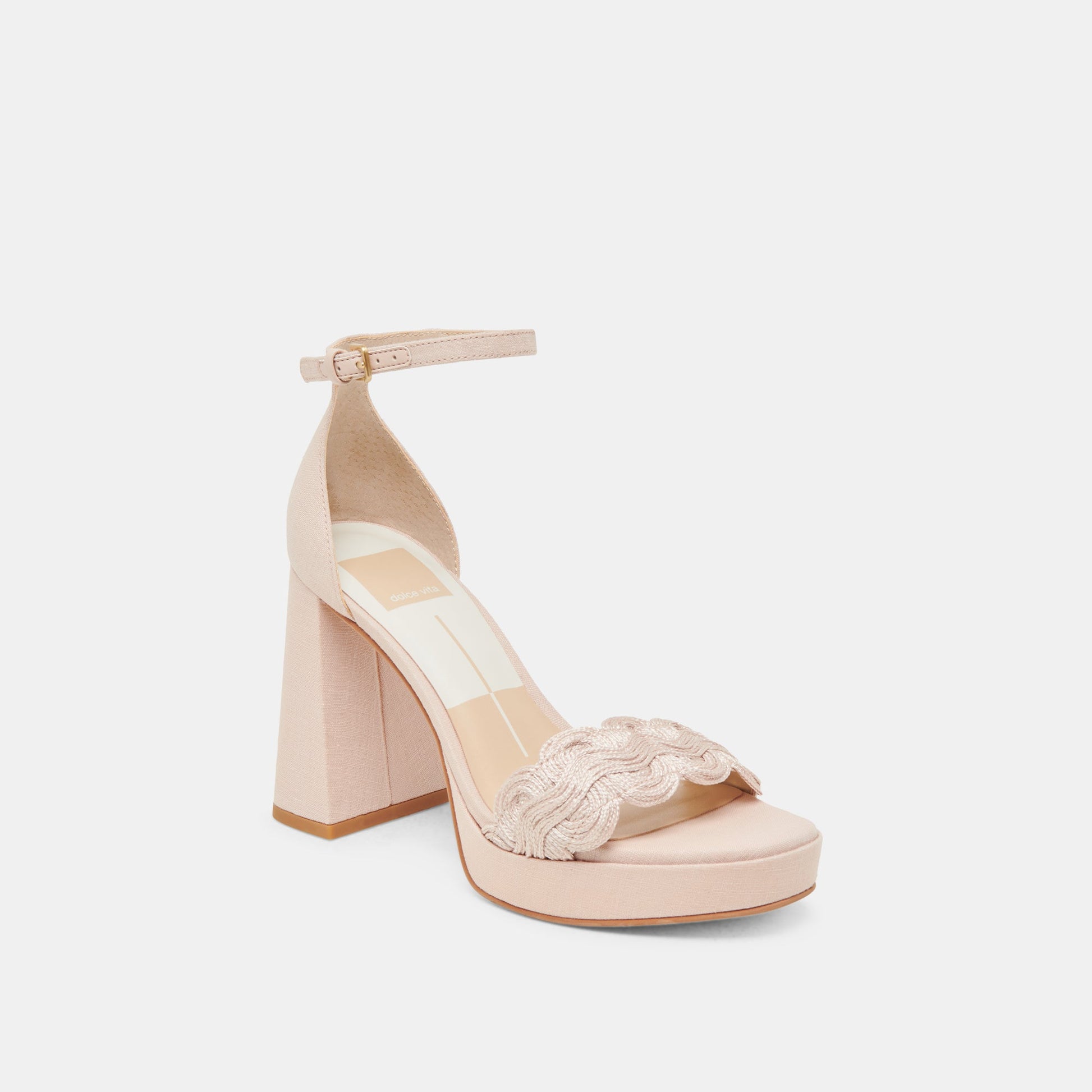 PELTIN HEELS LIGHT PINK WOVEN RAFFIA
 – Dolce Vita