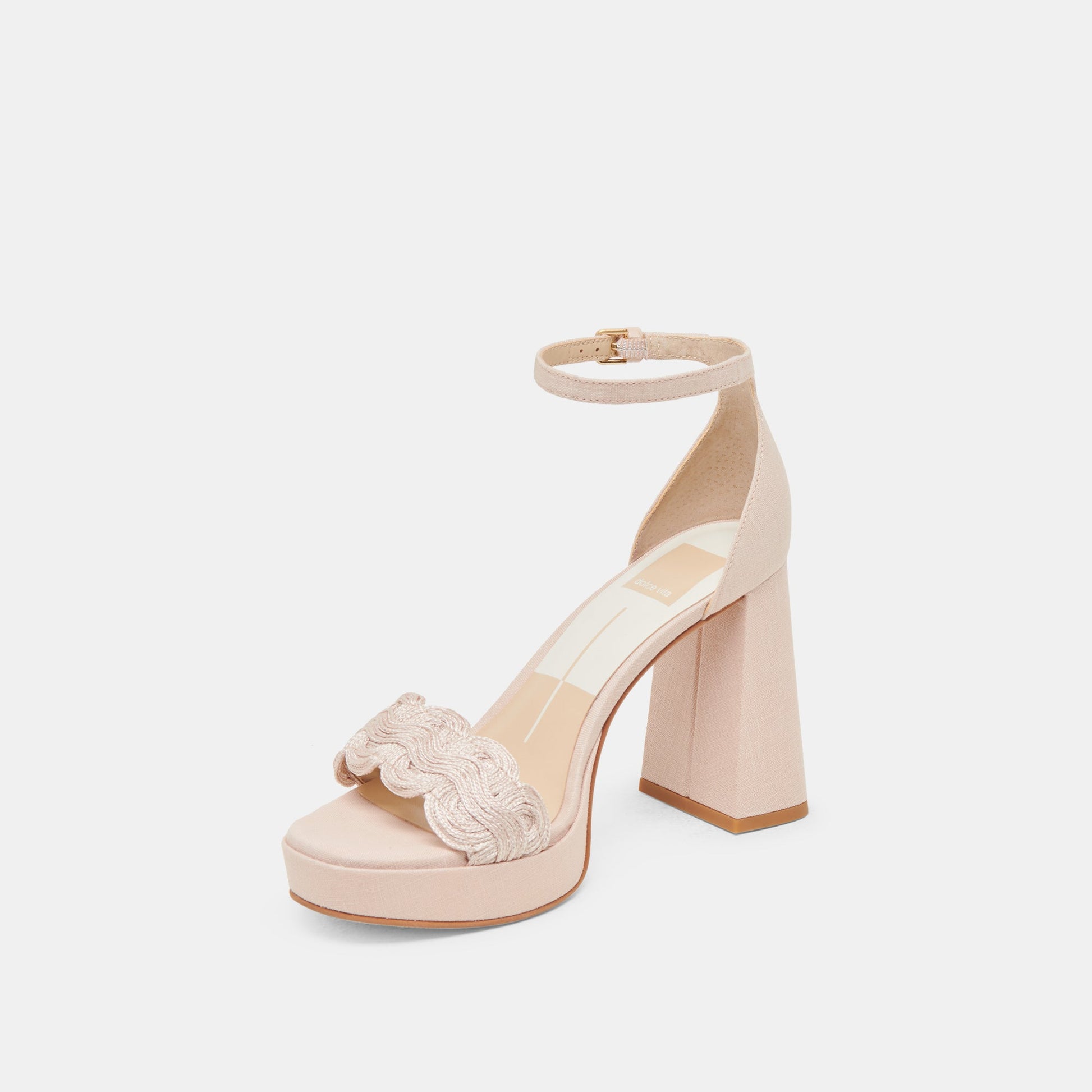 PELTIN HEELS LIGHT PINK WOVEN RAFFIA
 – Dolce Vita