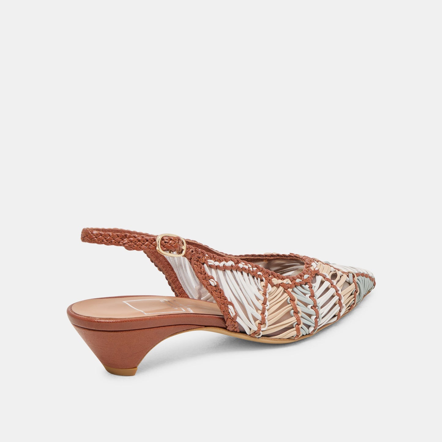 Dafney Tan Multi Woven Leather Heels