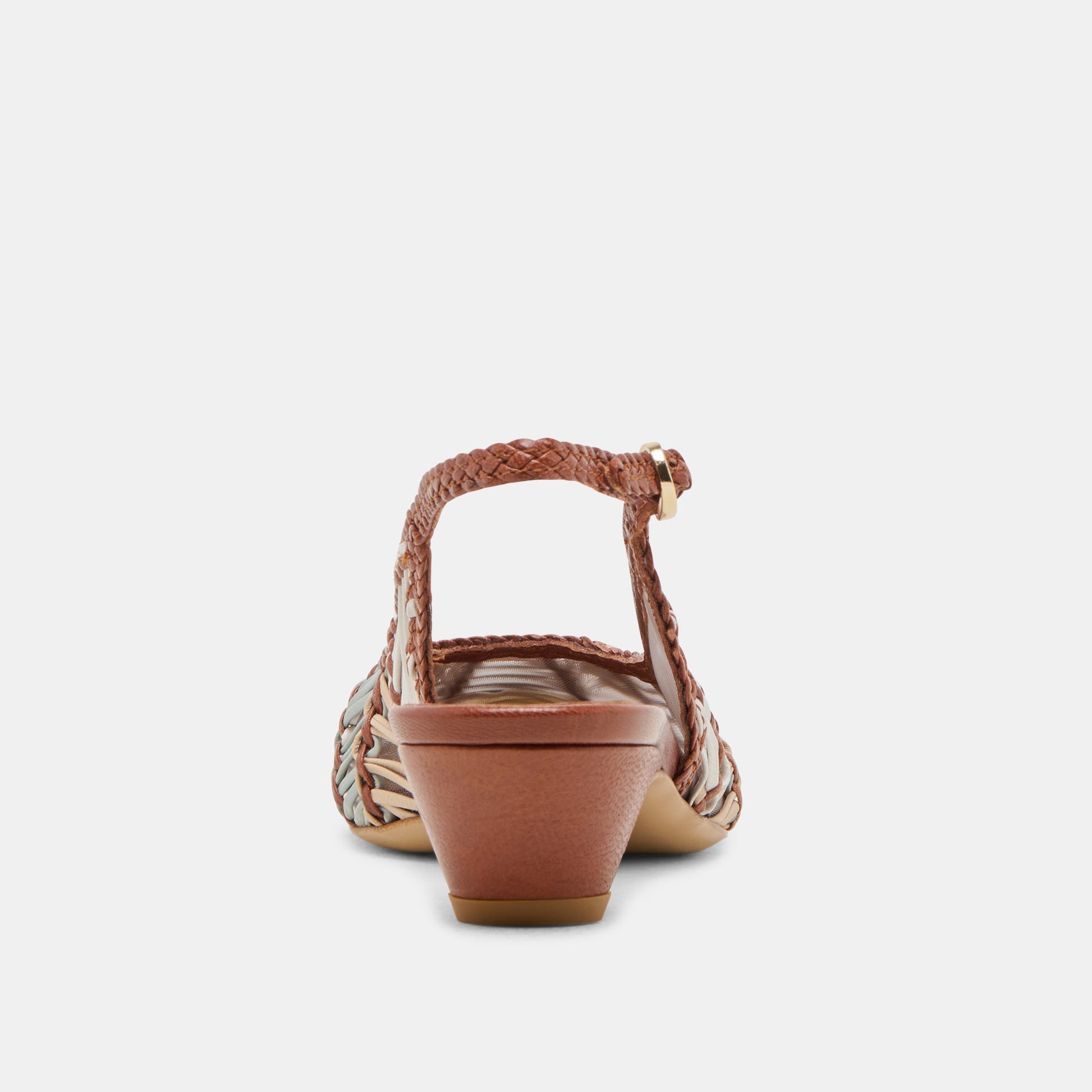 Dafney Tan Multi Woven Leather Heels