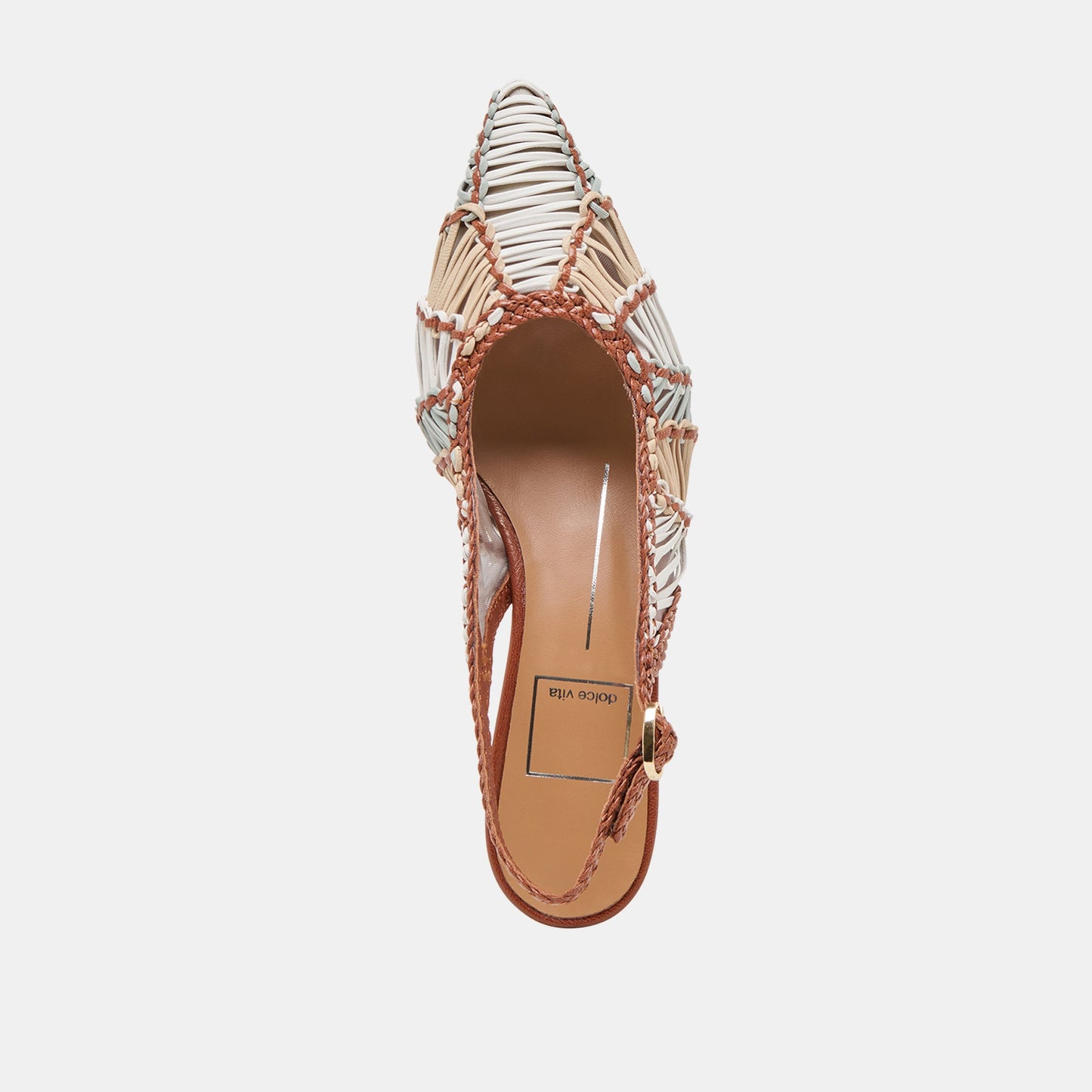Dafney Tan Multi Woven Leather Heels