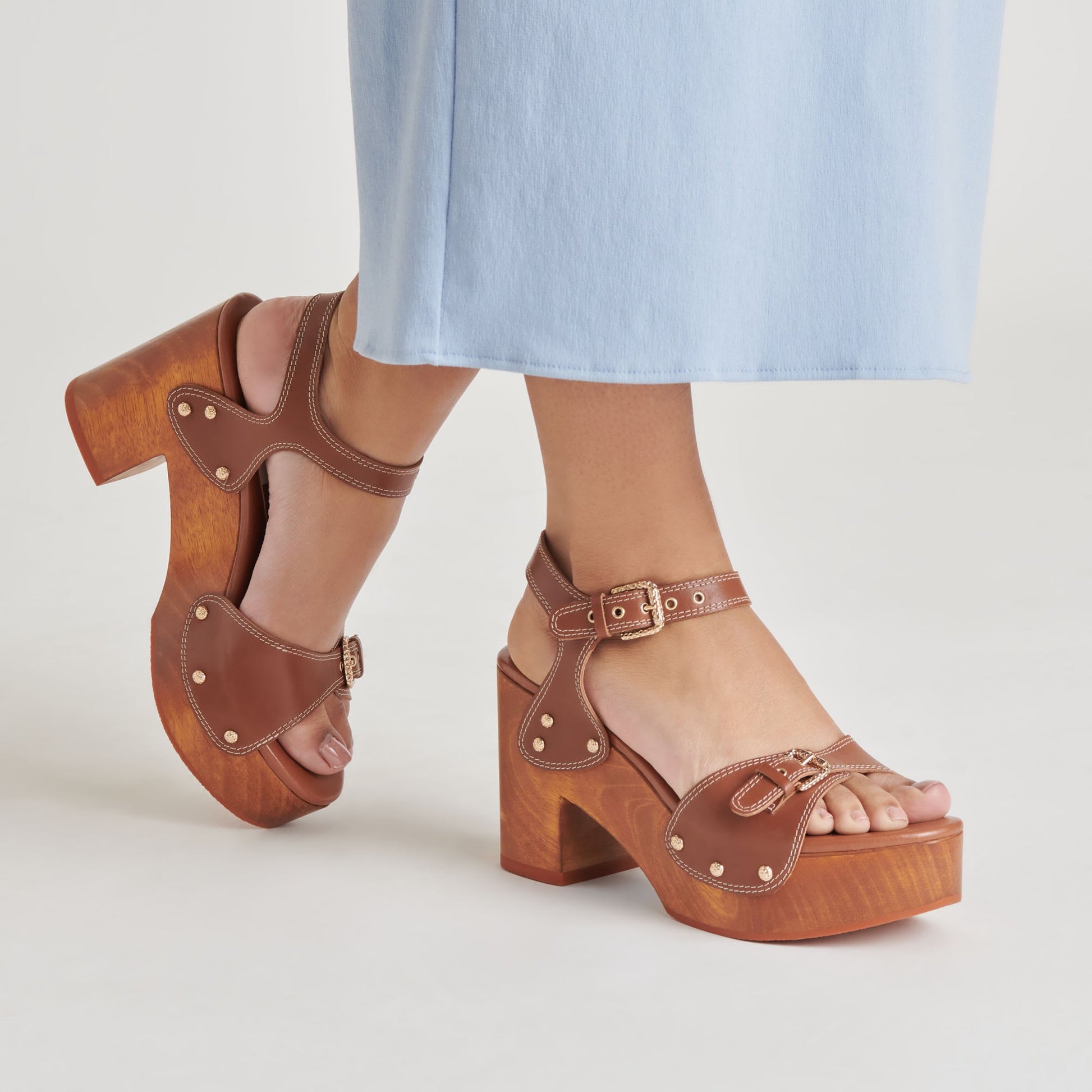YANDY HEELS COGNAC LEATHER
 – Dolce Vita