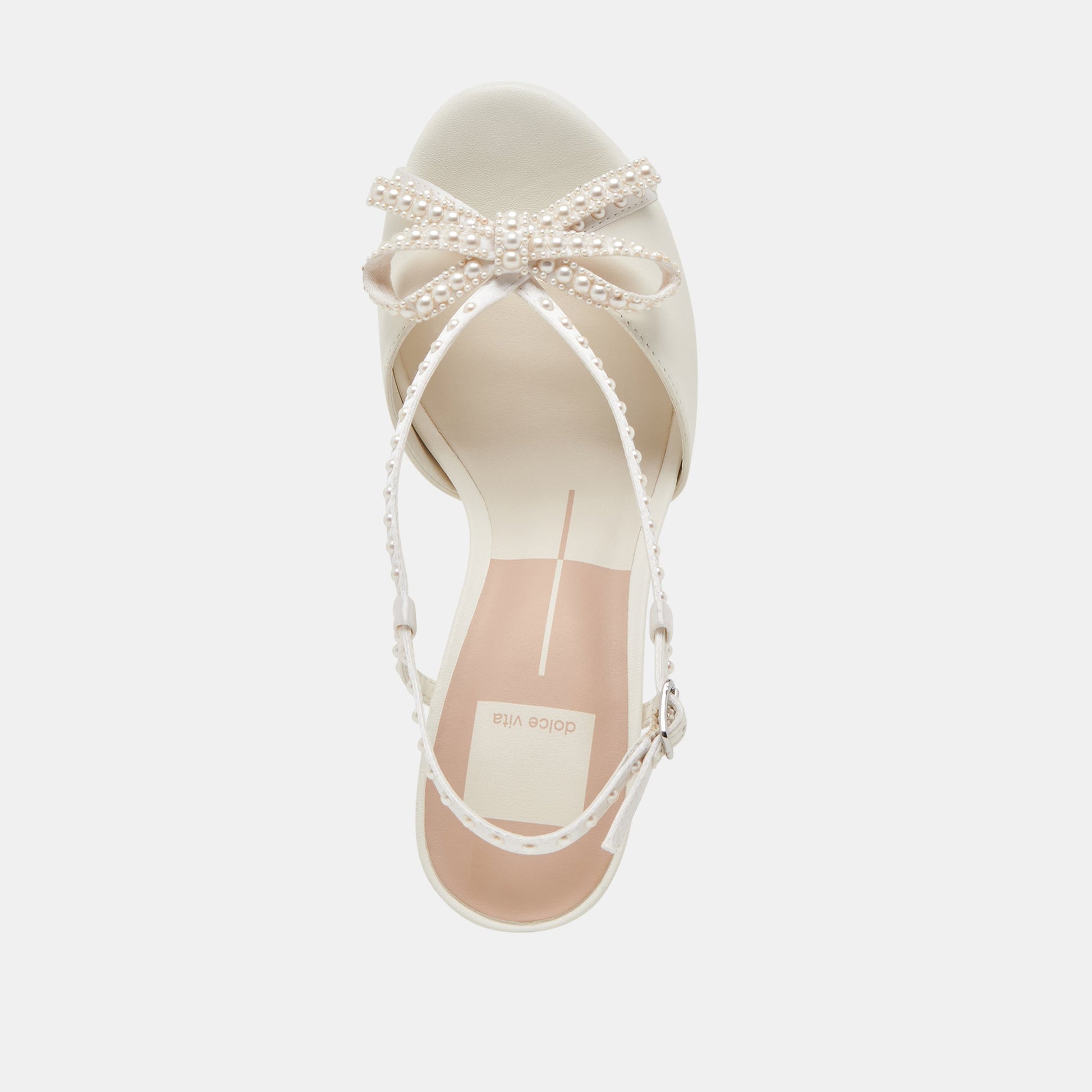 LONNY PEARL HEELS WHITE SATIN
 – Dolce Vita