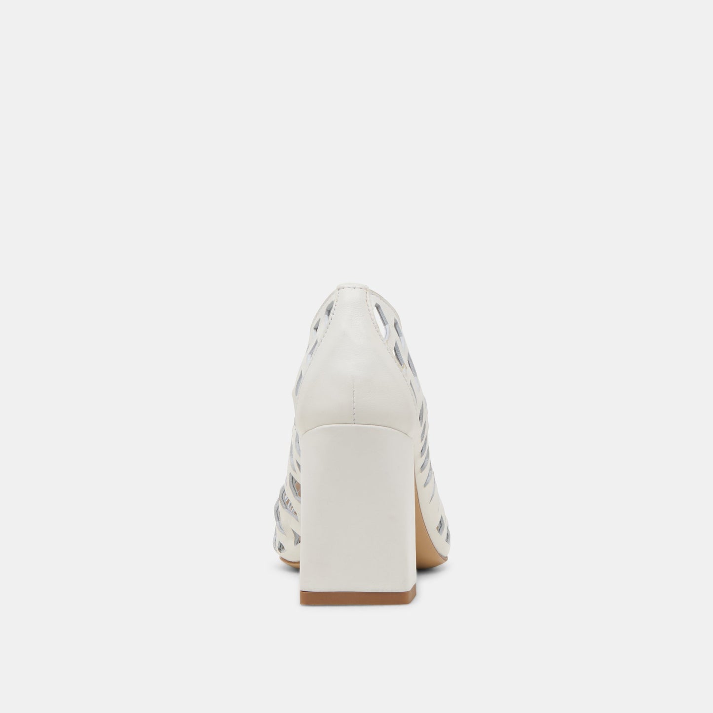 Tanya Bone Woven Leather Heels