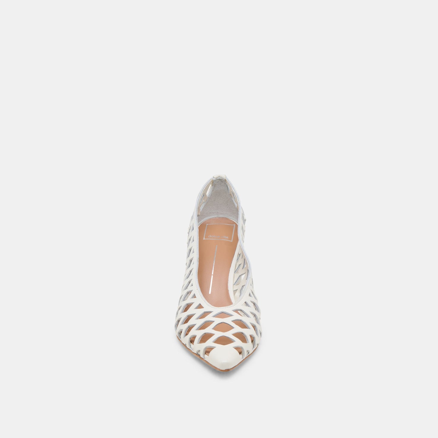 Tanya Bone Woven Leather Heels
