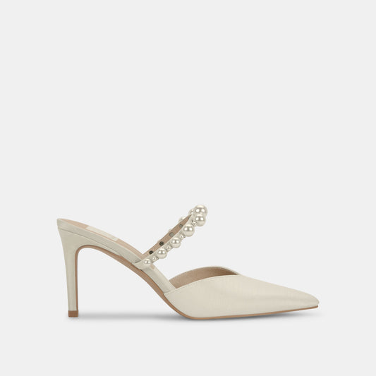 KANIKA Pearl Heels Vanilla Silk | Vanilla Silk Pearl Tapered Heels
 – Dolce Vita