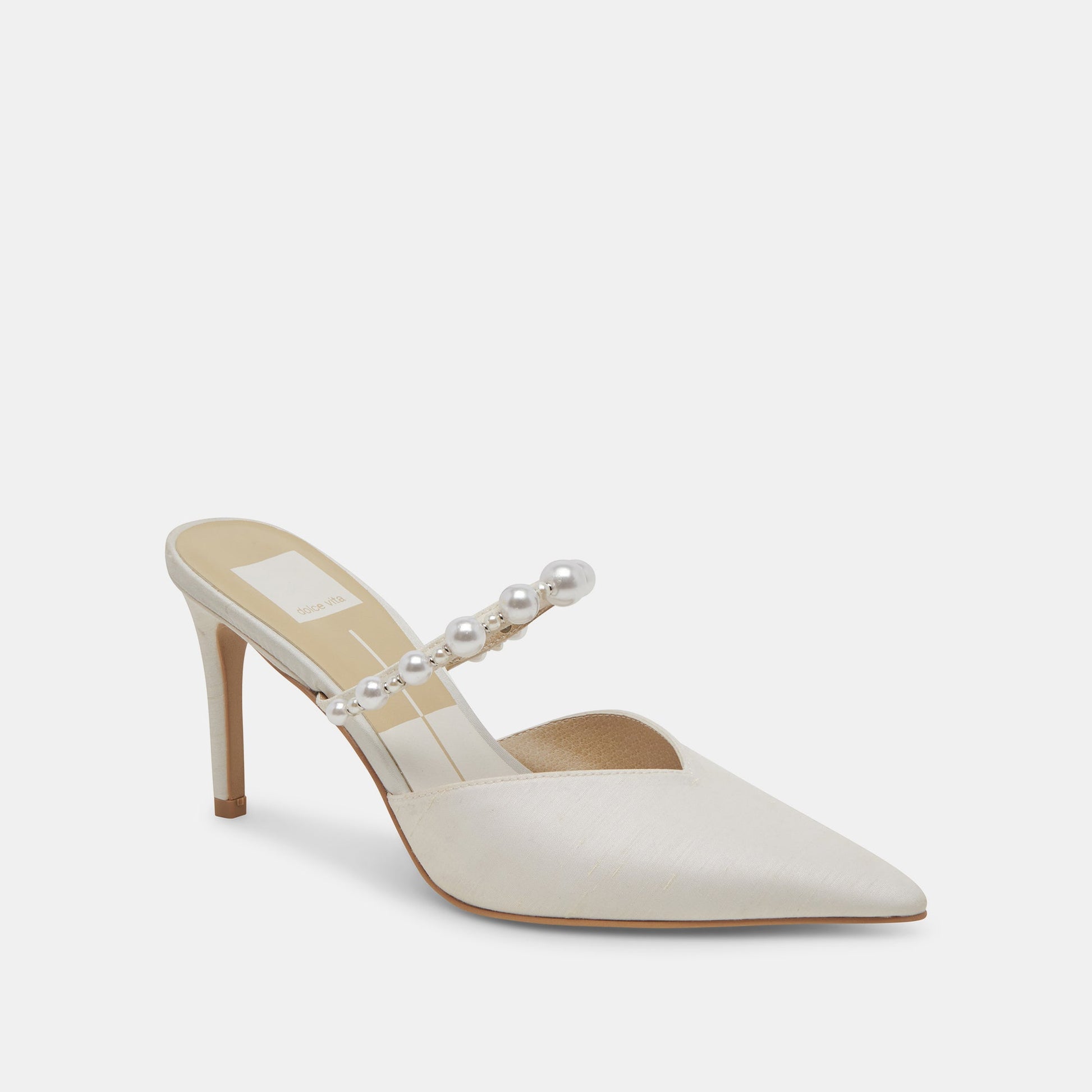 KANIKA Pearl Heels Vanilla Silk | Vanilla Silk Pearl Tapered Heels
 – Dolce Vita