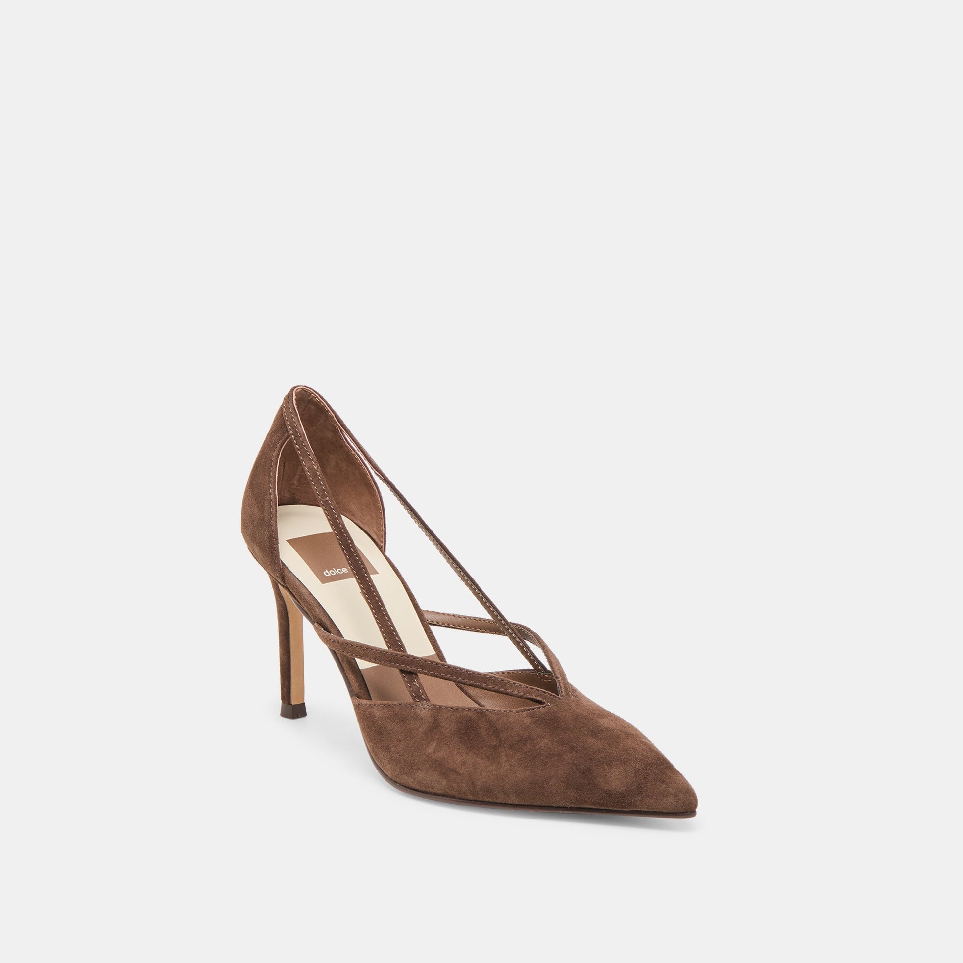 Kaine Dk Brown Suede Heels