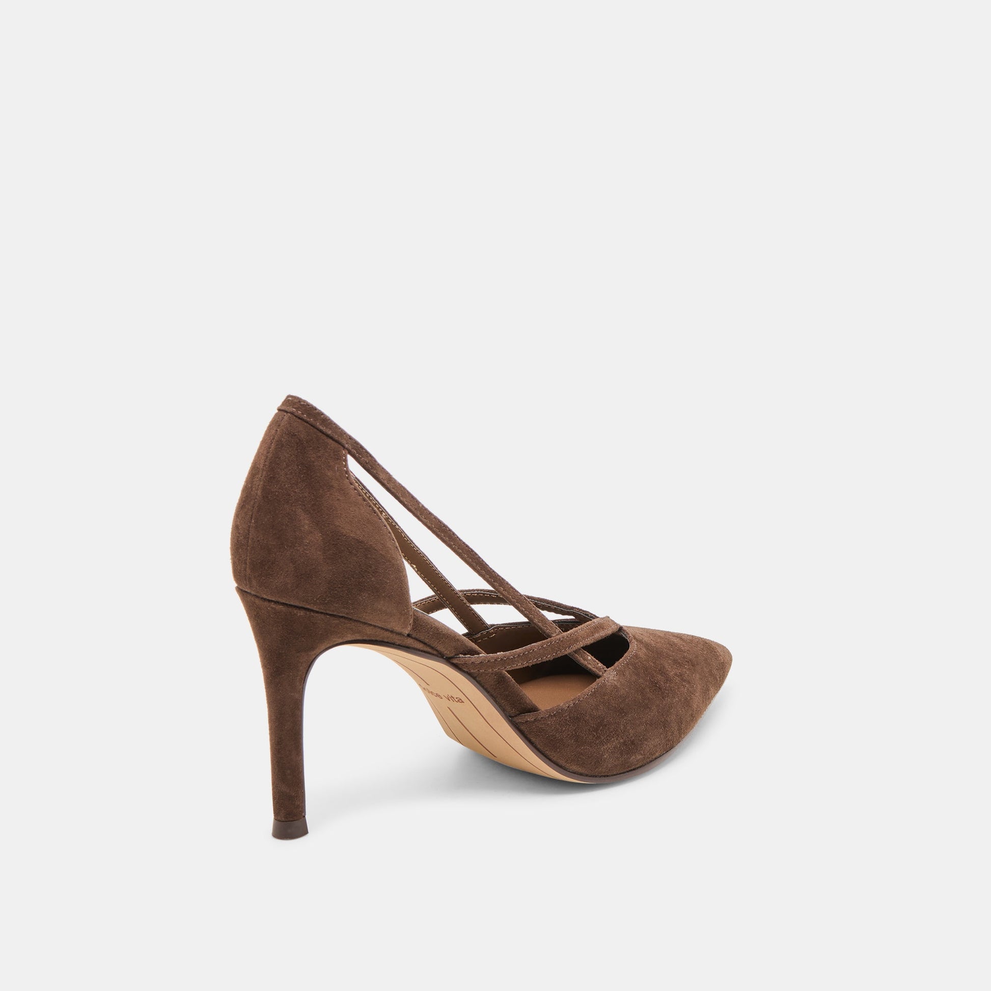 Kaine Dk Brown Suede Heels