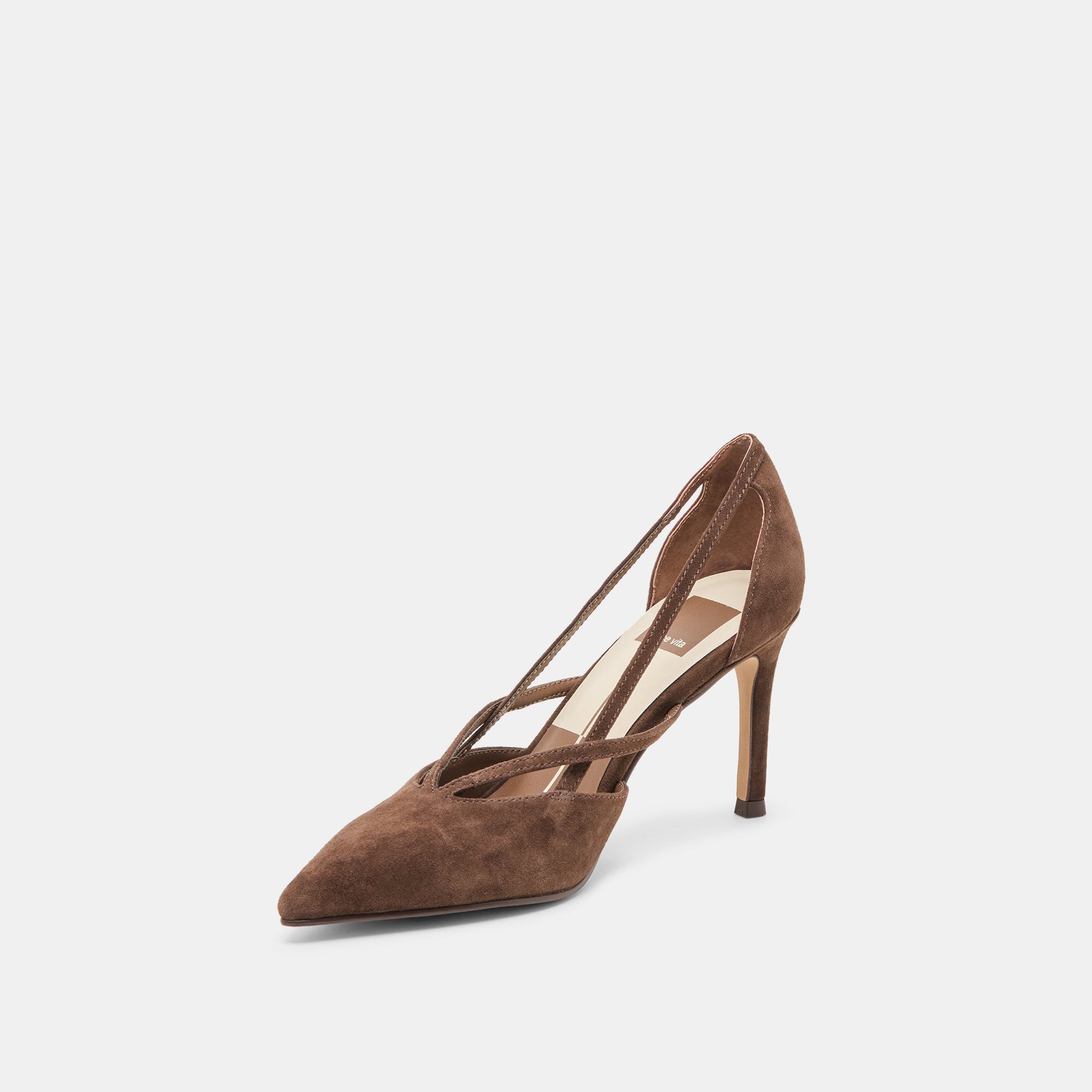 Kaine Dk Brown Suede Heels