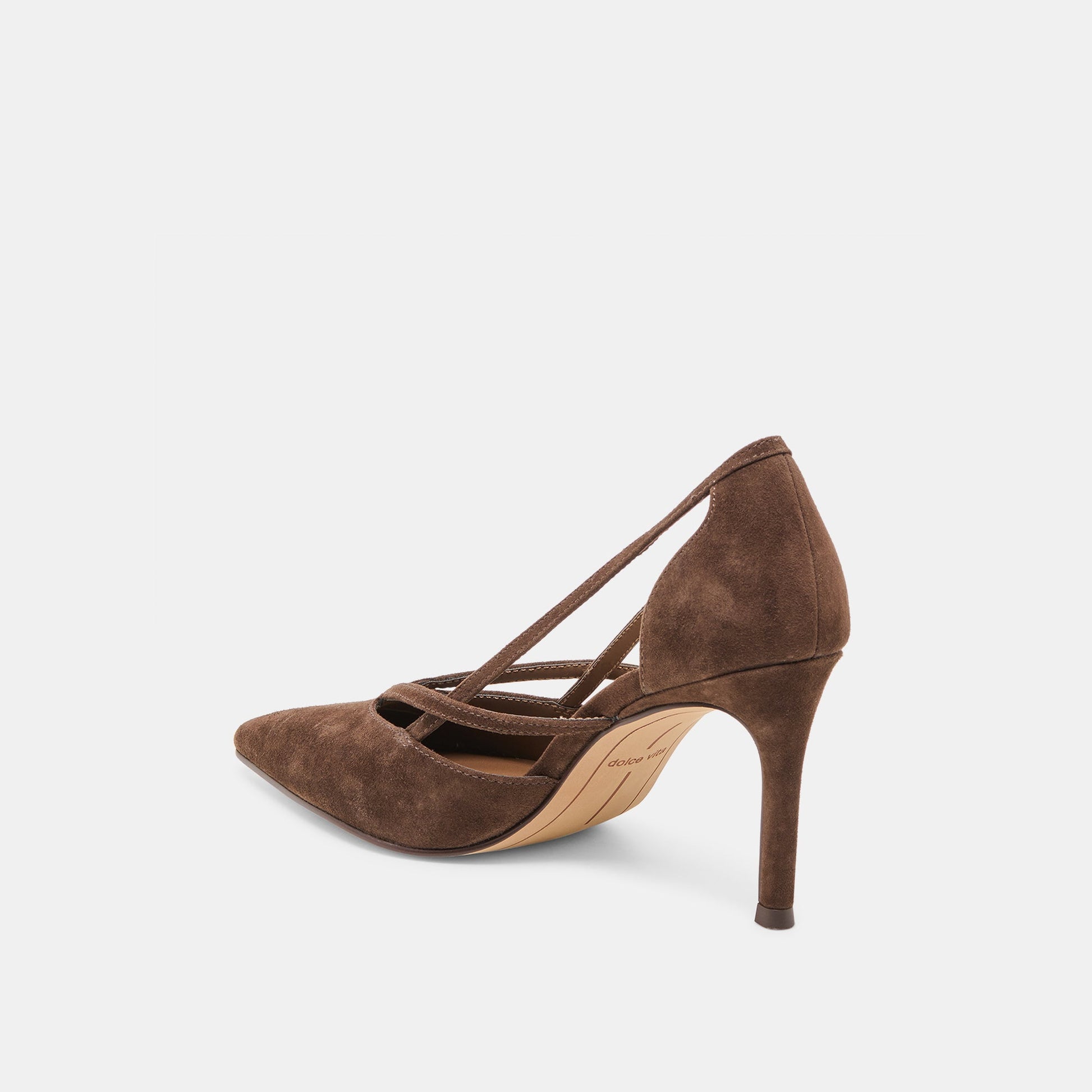 Kaine Dk Brown Suede Heels