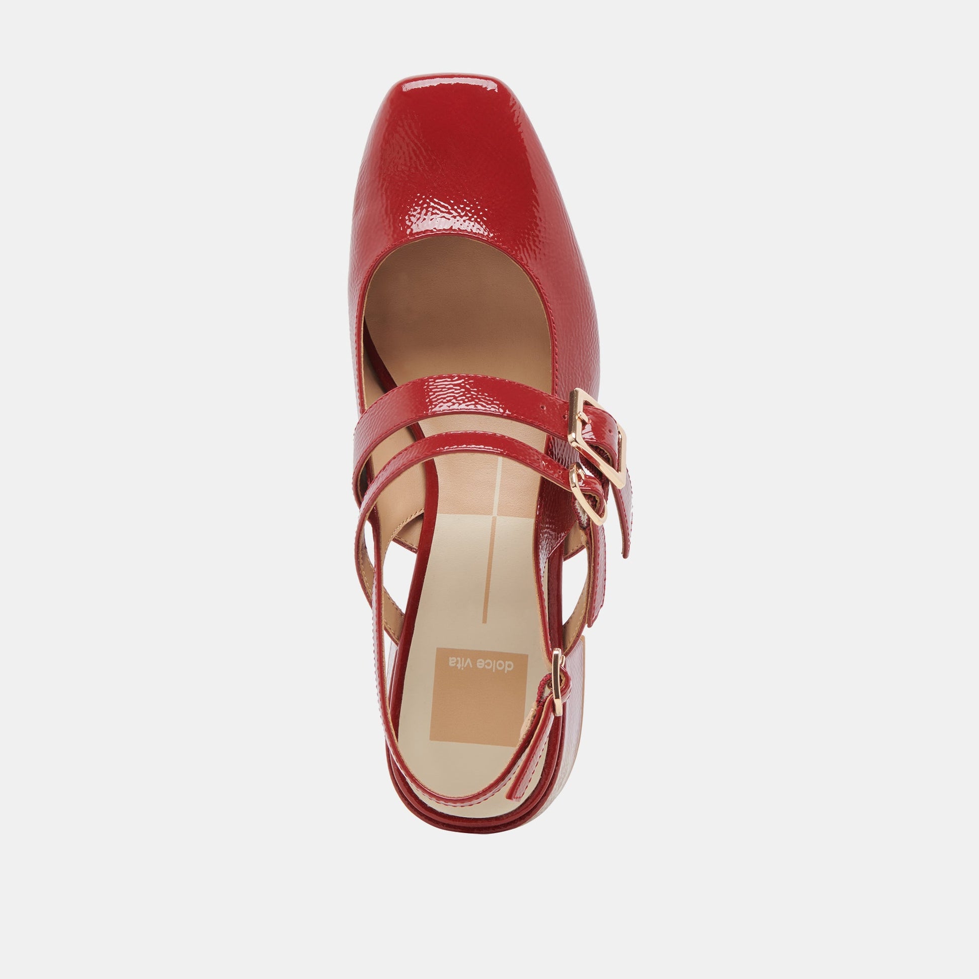 PATZY HEELS CRIMSON CRINKLE PATENT LEATHER
 – Dolce Vita