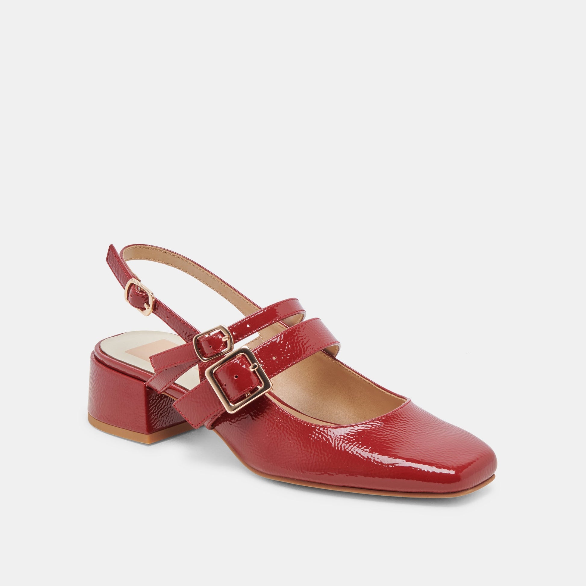 PATZY HEELS CRIMSON CRINKLE PATENT LEATHER
 – Dolce Vita