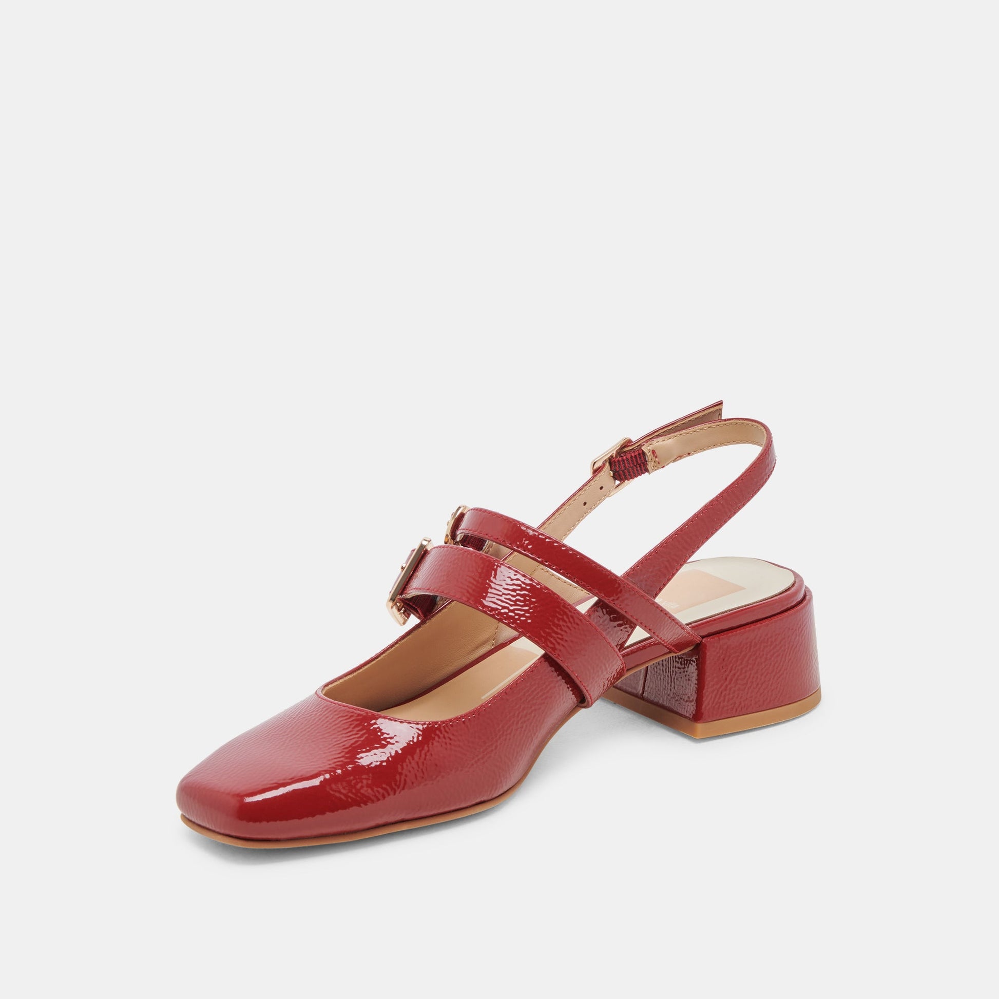 PATZY HEELS CRIMSON CRINKLE PATENT LEATHER
 – Dolce Vita