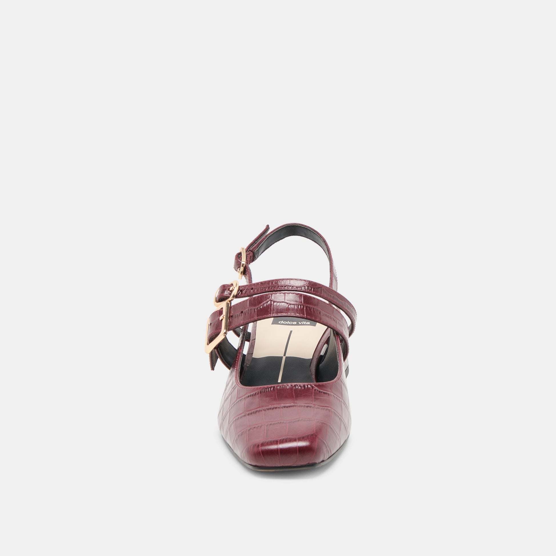 Patzy Oxblood Embossed Leather Heels