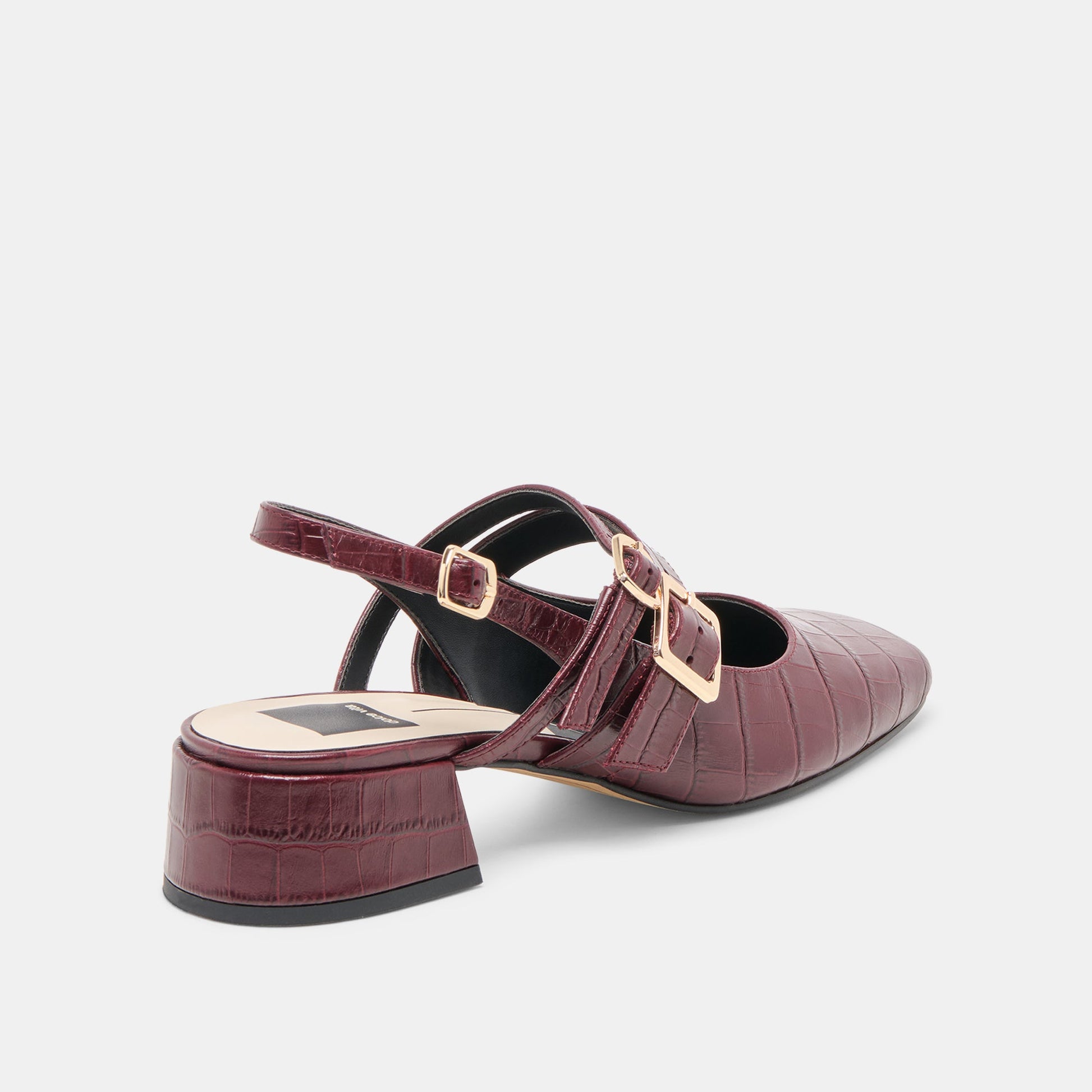 Patzy Oxblood Embossed Leather Heels
