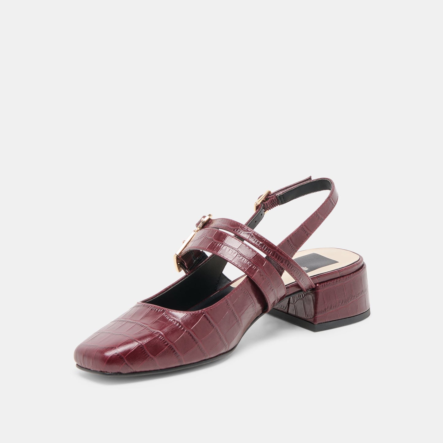 Patzy Oxblood Embossed Leather Heels
