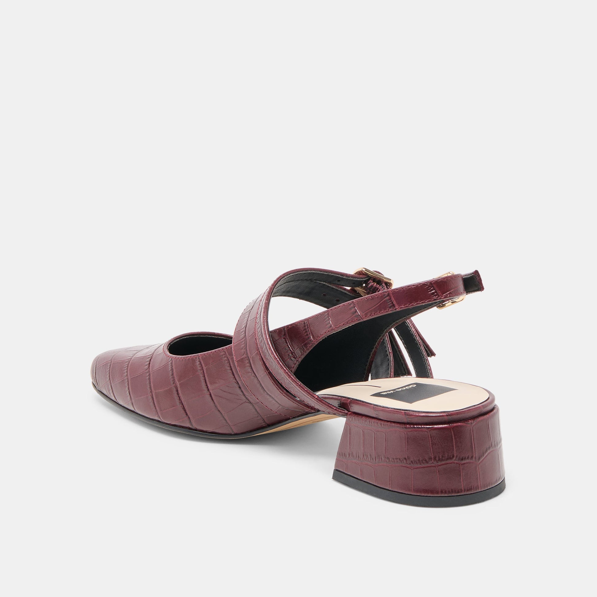 Patzy Oxblood Embossed Leather Heels