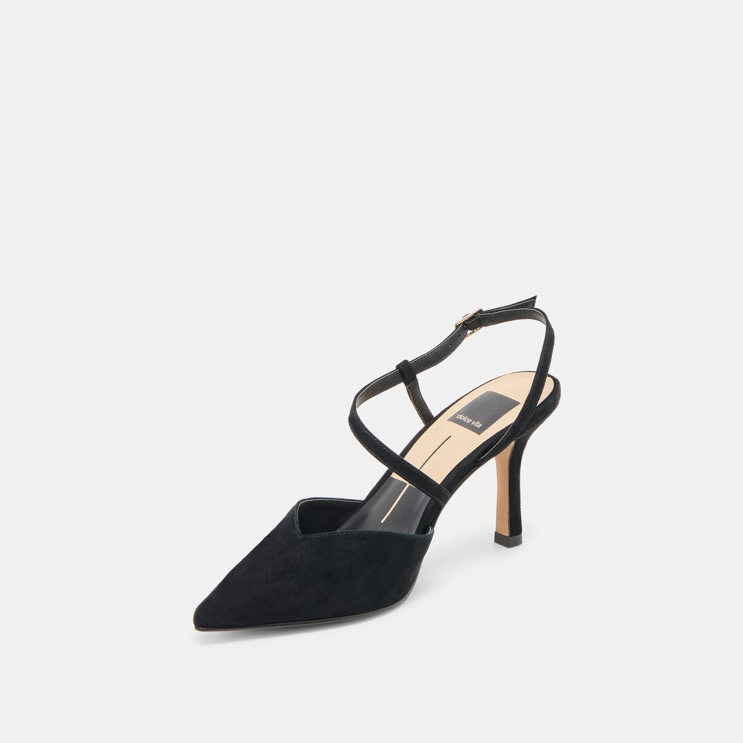 Kamra Onyx Suede Heels
