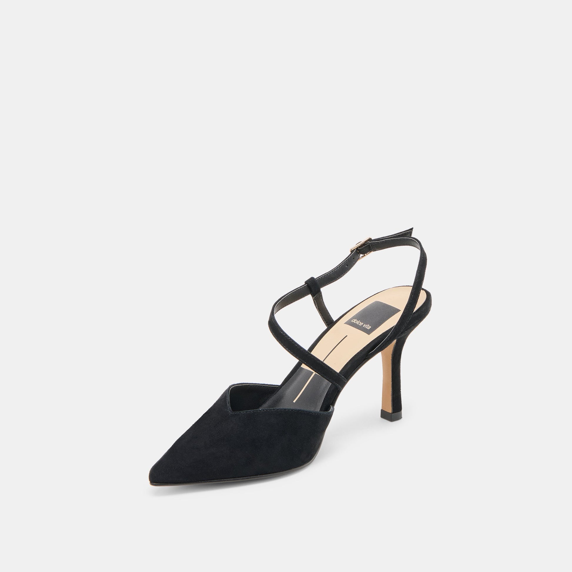 Kamra Onyx Suede Heels