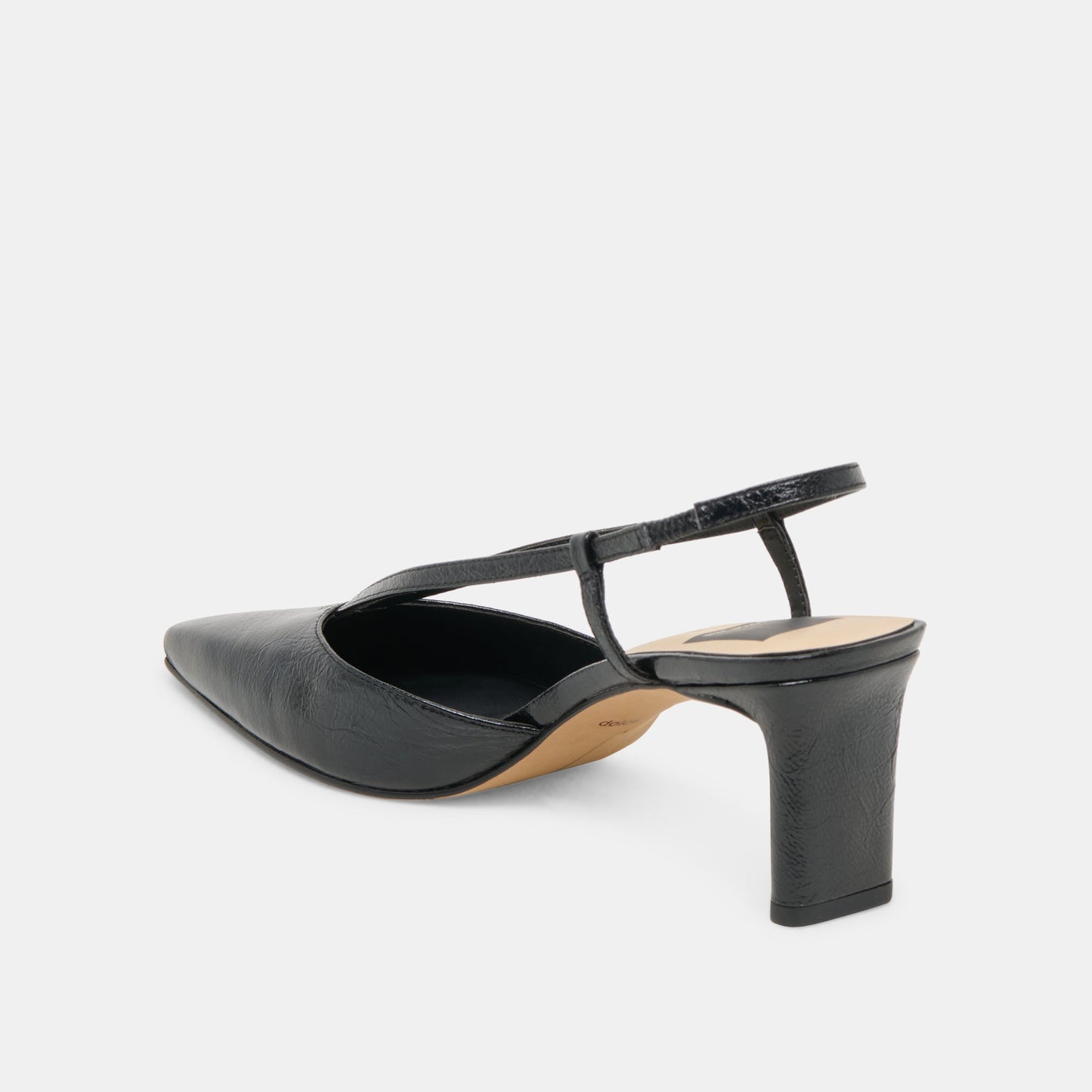Ginay Black Leather Heels