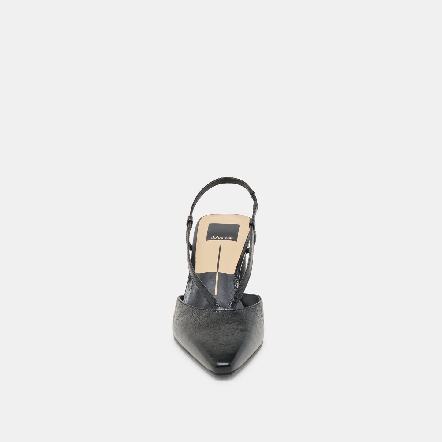 Ginay Black Leather Heels