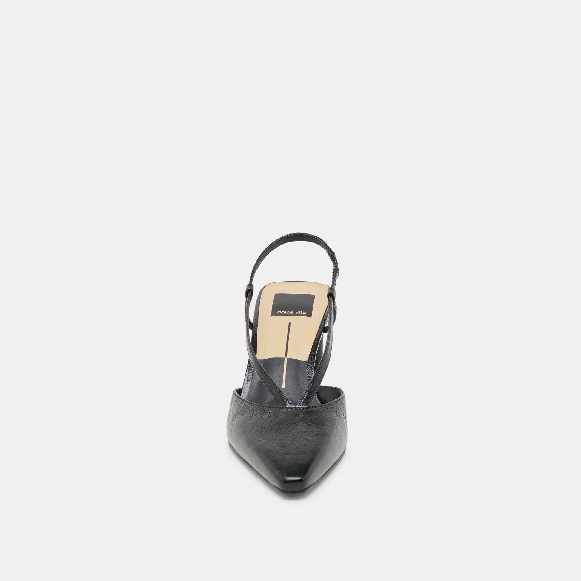 Ginay Black Leather Heels