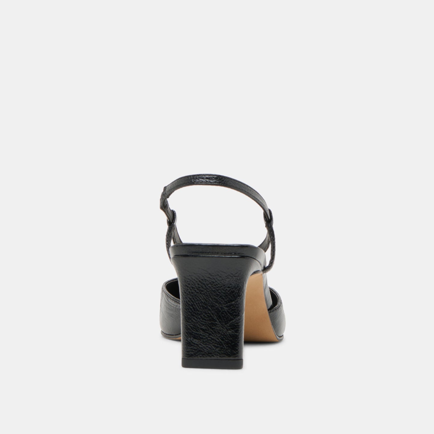 Ginay Black Leather Heels