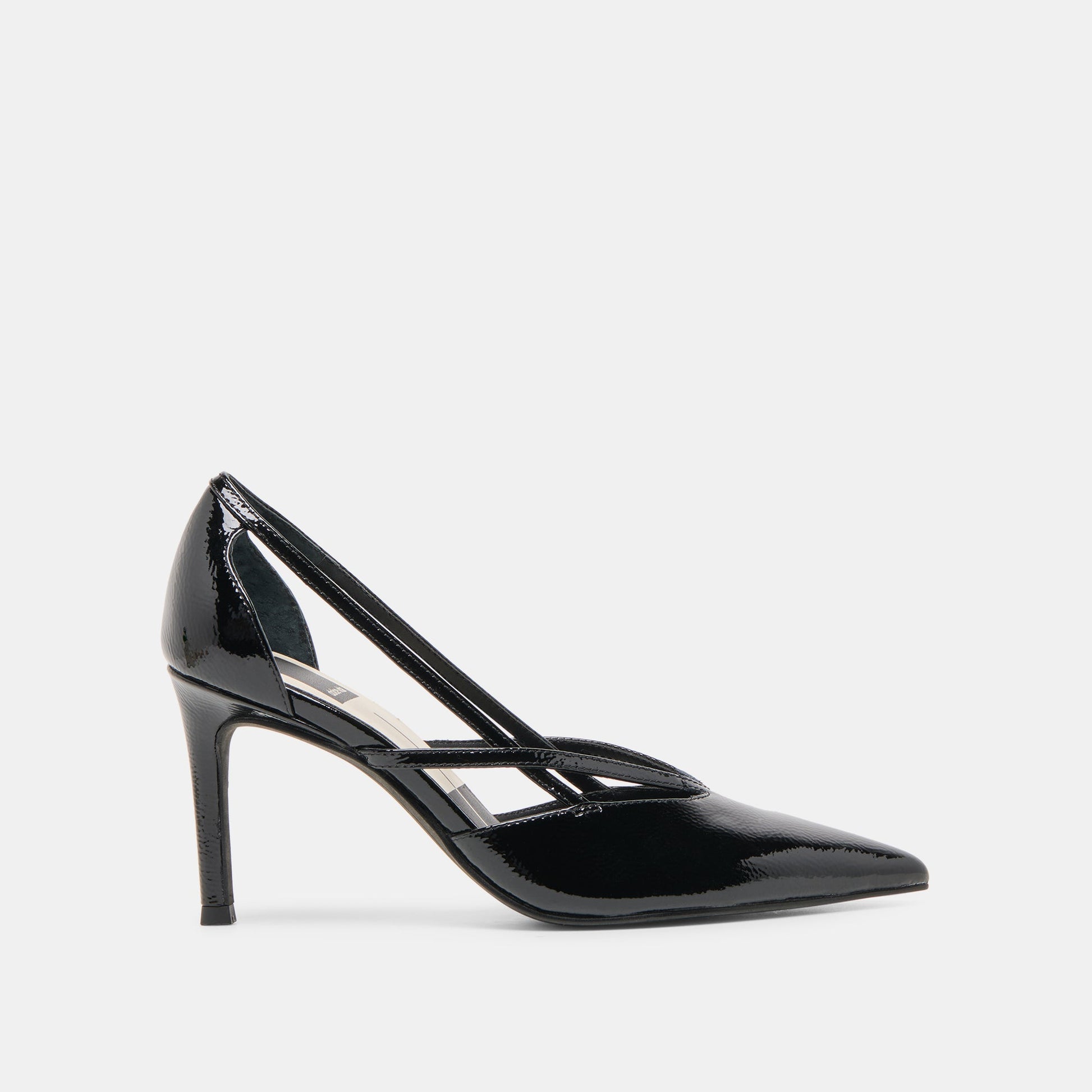 Kaine Midnight Crinkle Patent Leather Heels