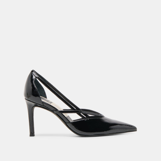 Kaine Midnight Crinkle Patent Leather Heels