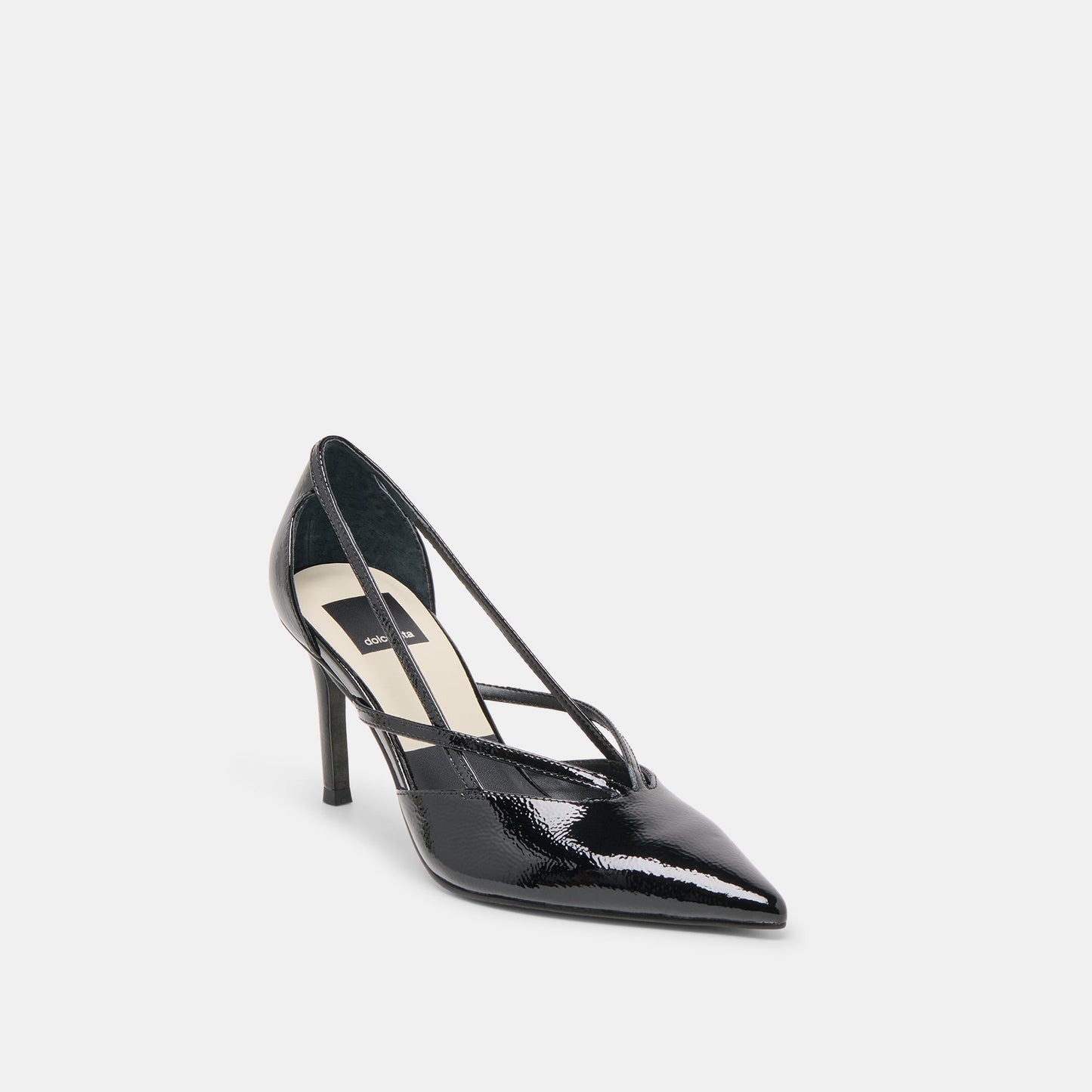 Kaine Midnight Crinkle Patent Leather Heels
