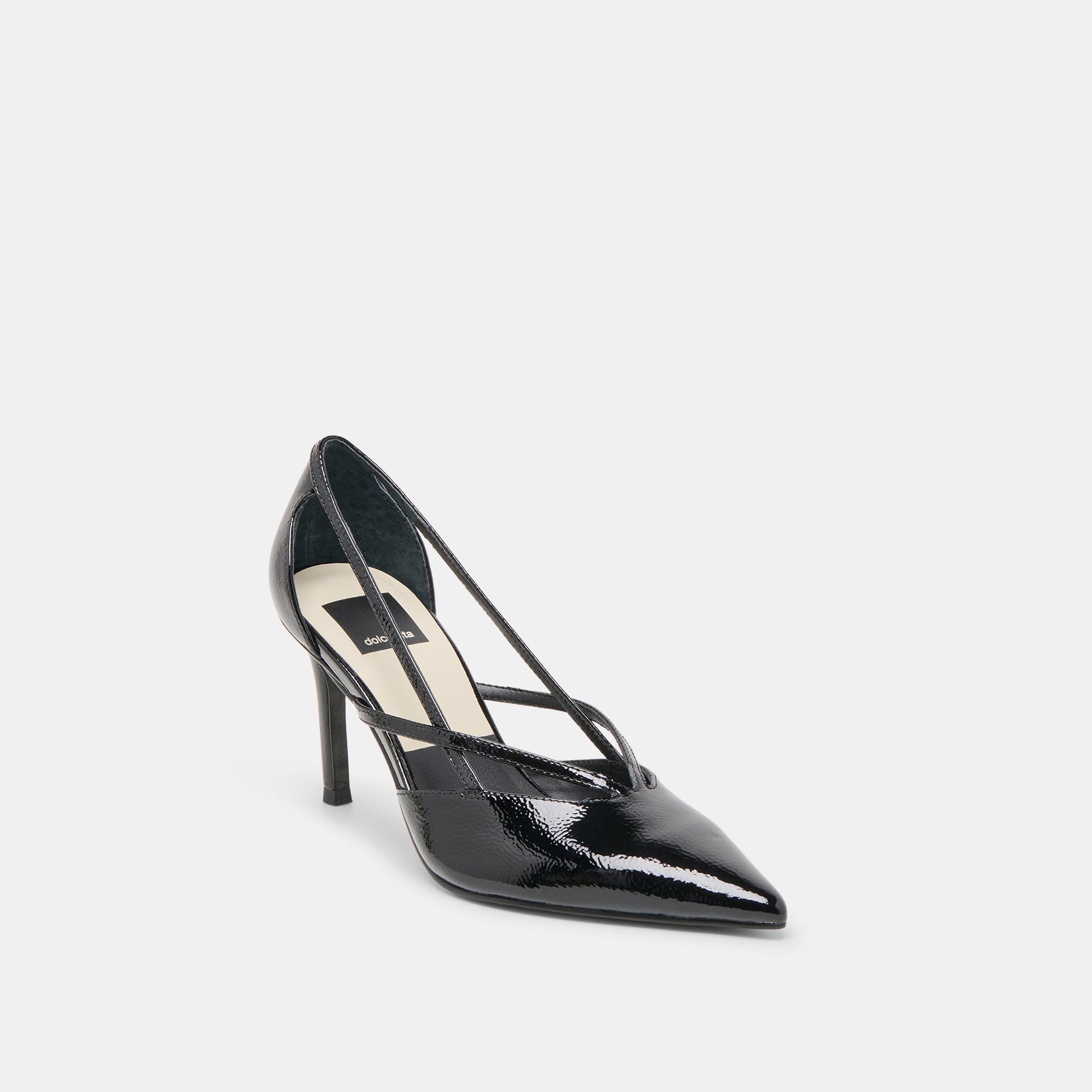 Kaine Midnight Crinkle Patent Leather Heels