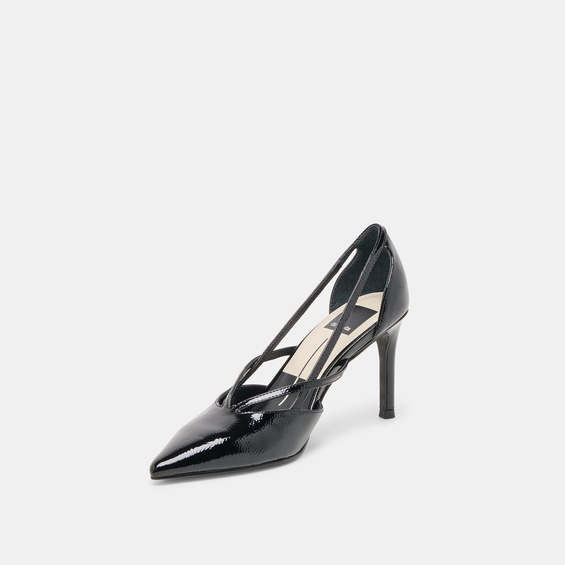 Kaine Midnight Crinkle Patent Leather Heels