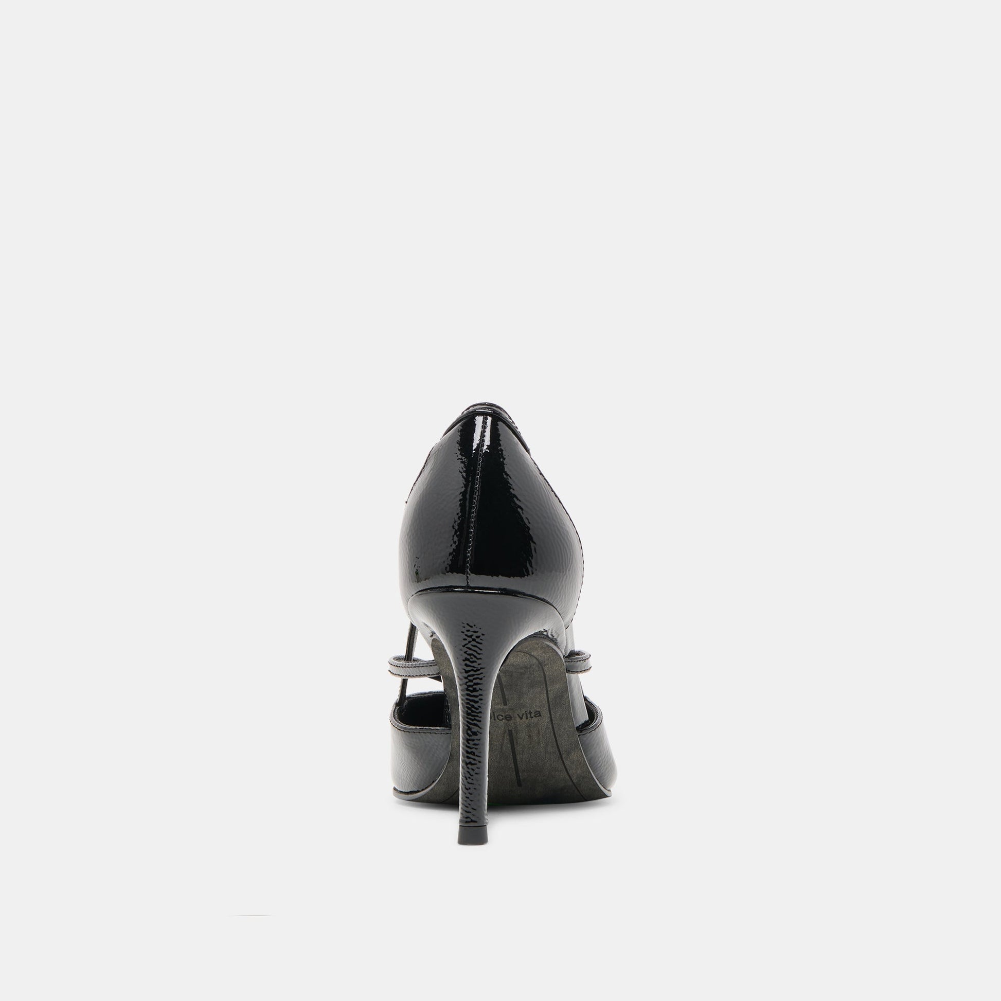 Kaine Midnight Crinkle Patent Leather Heels